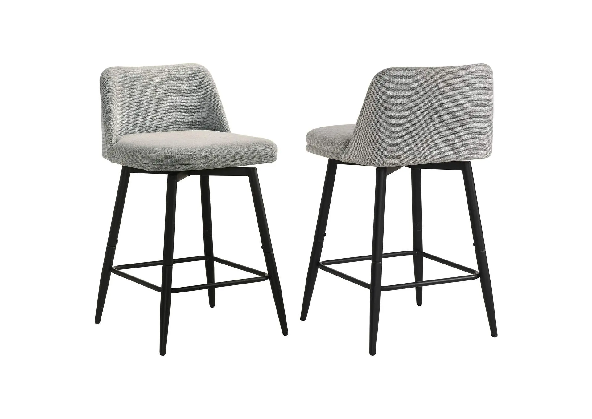 Mellor Fabric Upholstered Swivel Counter Chair Grey (Set of 2)