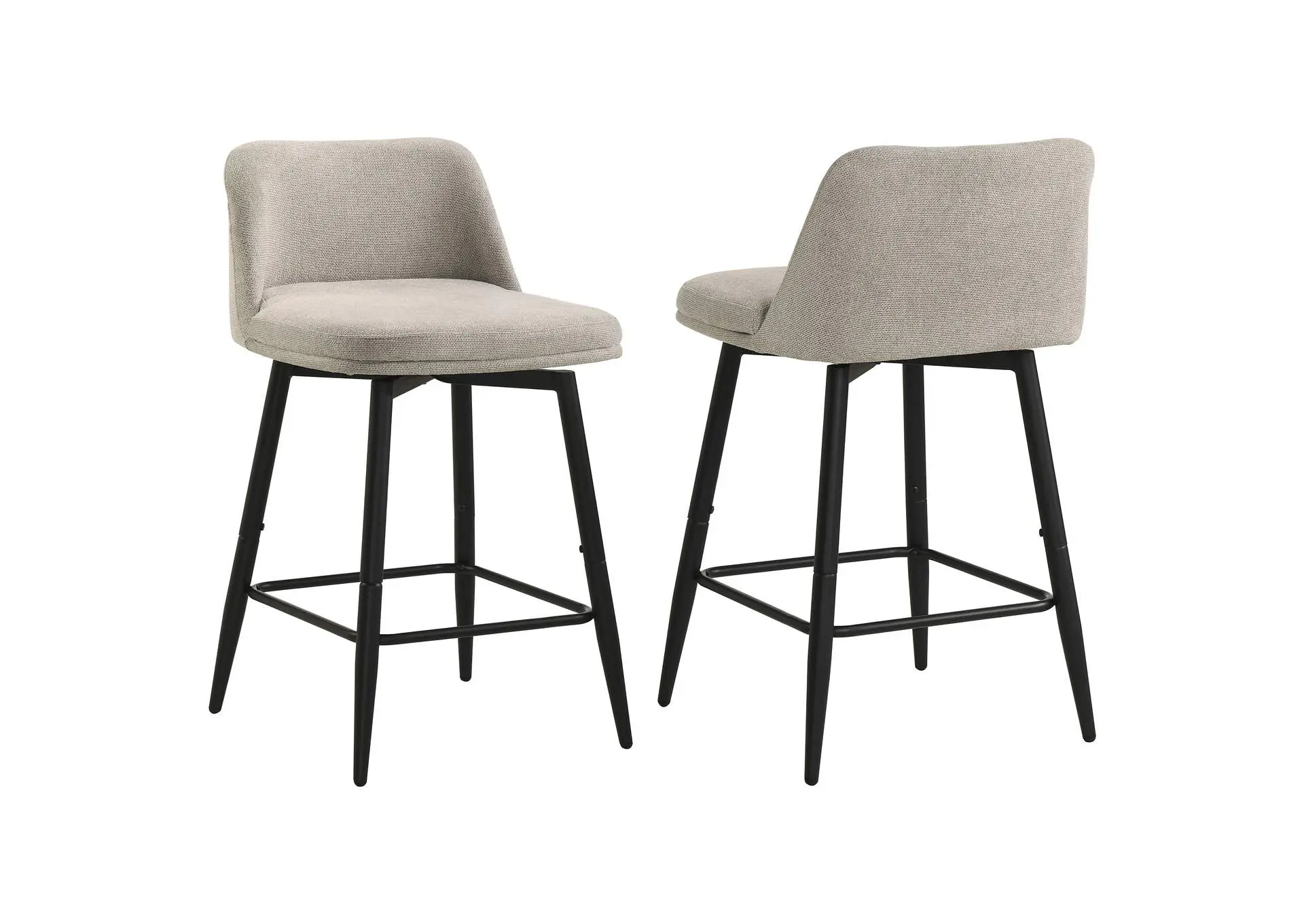 Mellor Fabric Upholstered Swivel Counter Chair Slate Brown (Set of 2)
