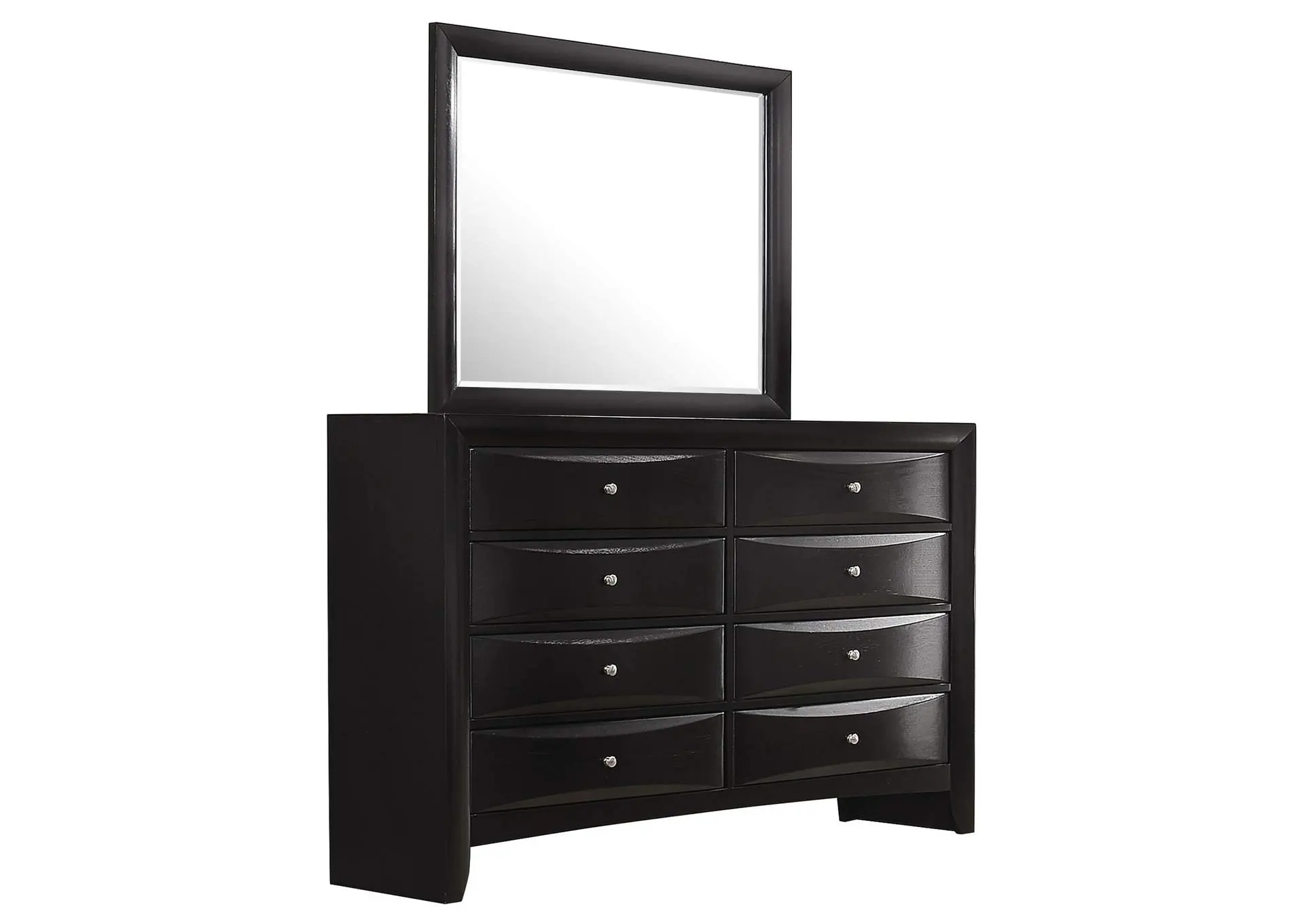 Briana 8-drawer Dresser with Mirror Black