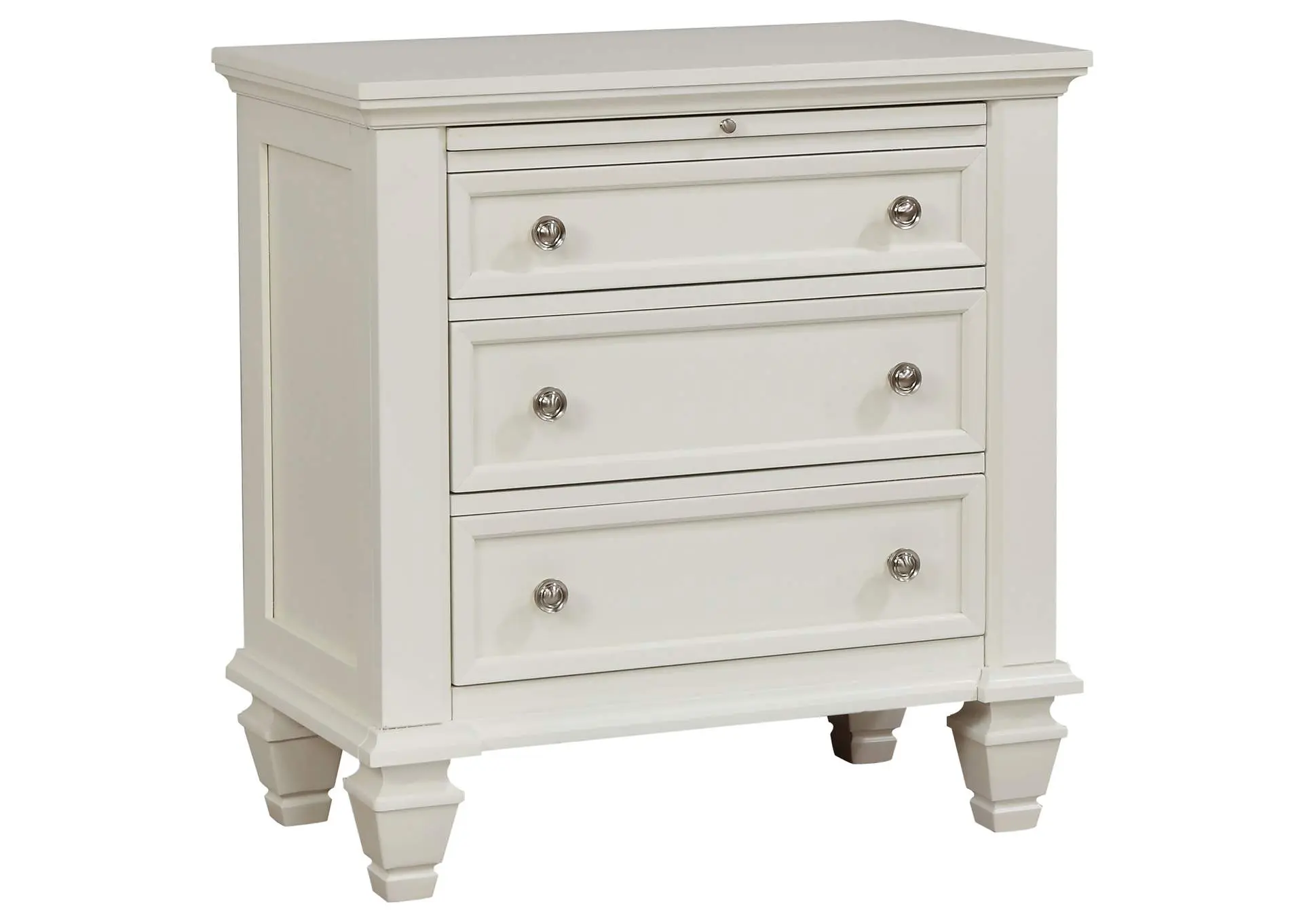 Sandy Beach 3-drawer Nightstand Cream White