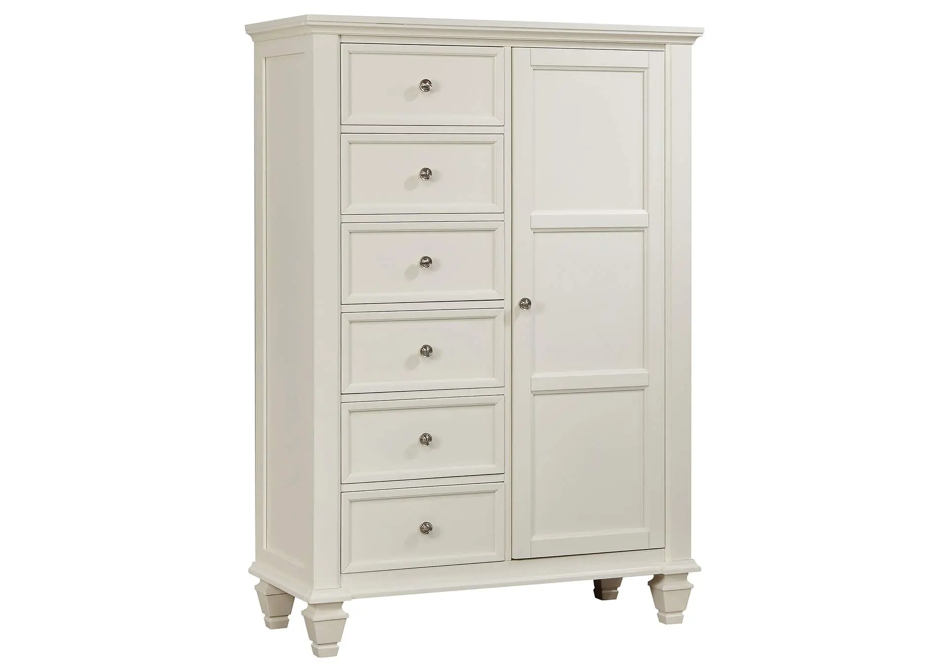 Sandy Beach 8-drawer Door Chest Cream White