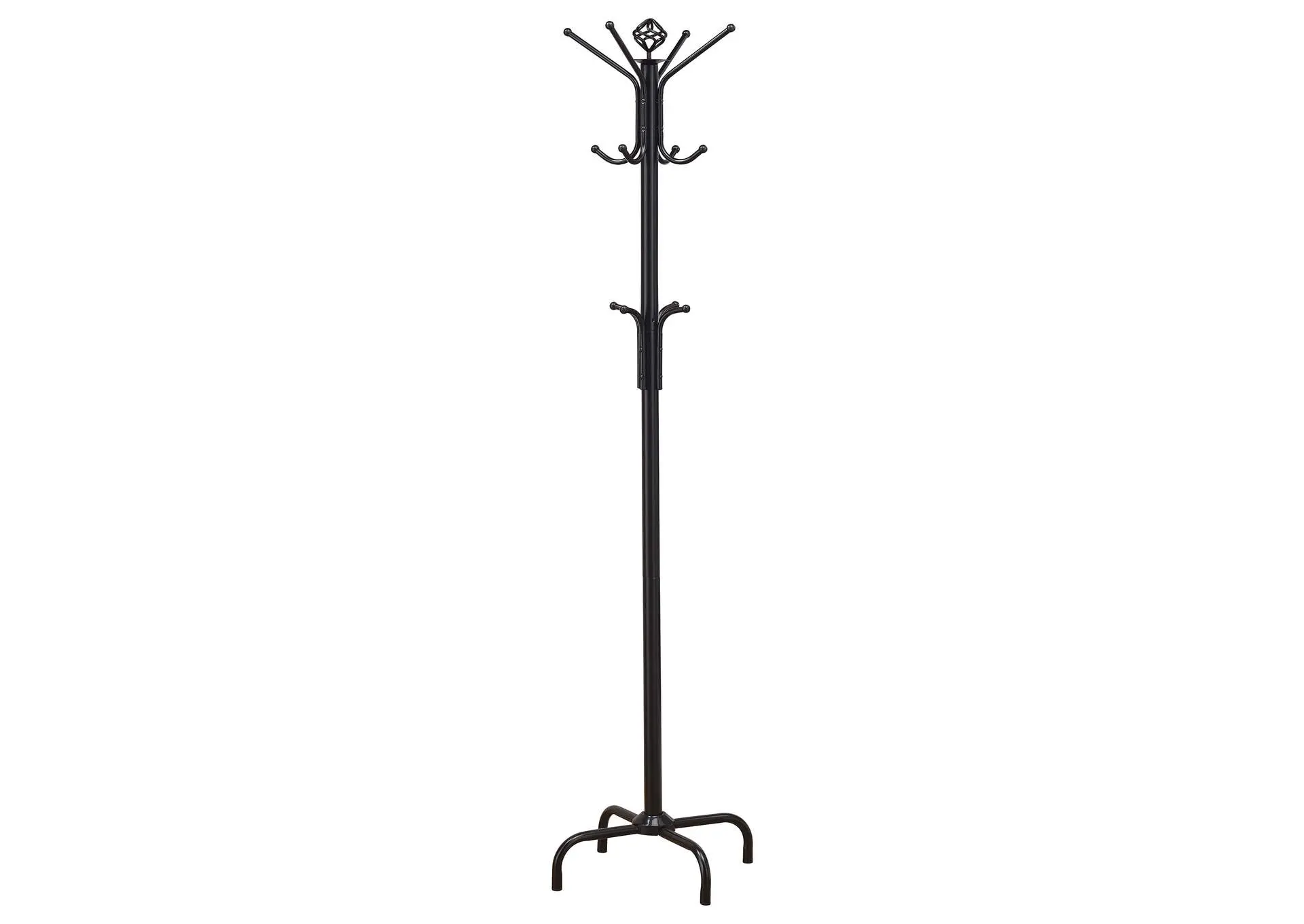 Collier 12 Hook Freestanding Coat Rack Hat Hanger Black