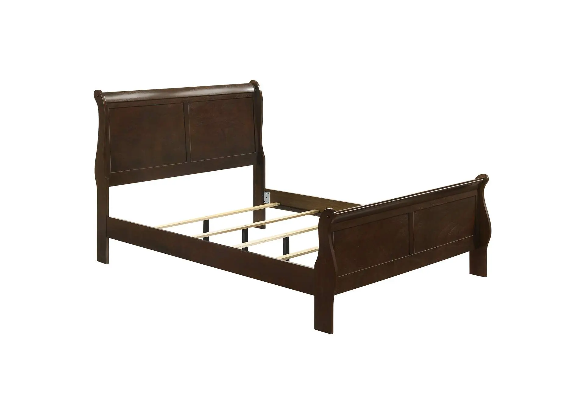 Louis Philippe Wood Full Sleigh Bed Cappuccino