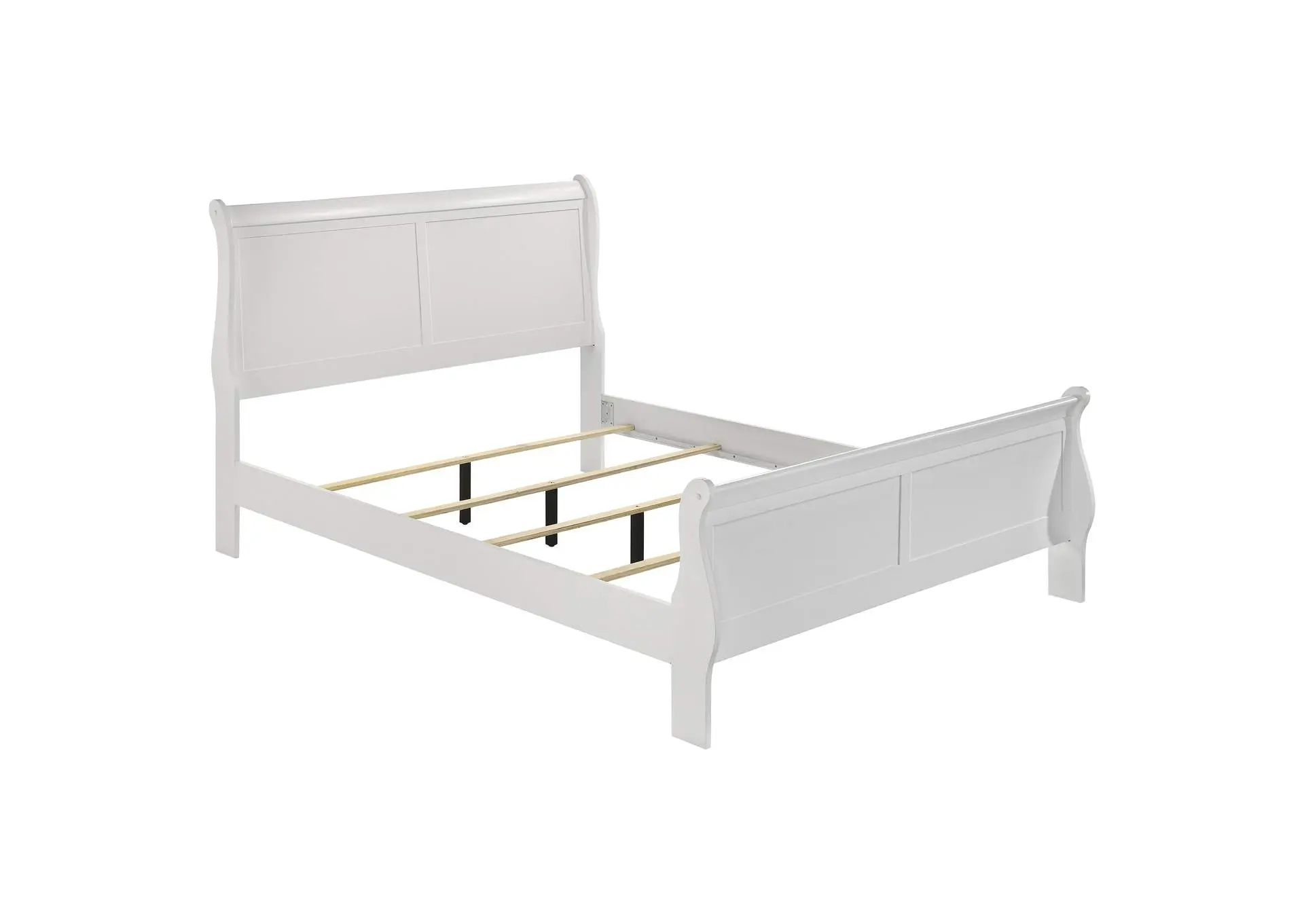 Louis Philippe 47-inch Full Sleigh Panel Bed White