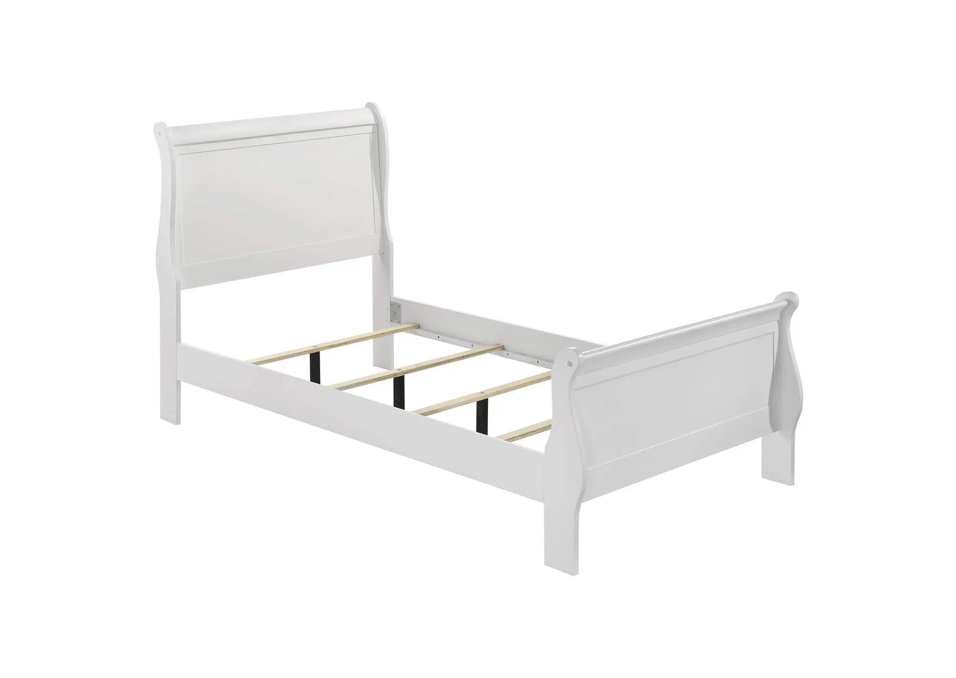 Louis Philippe 47-inch Twin Sleigh Panel Bed White