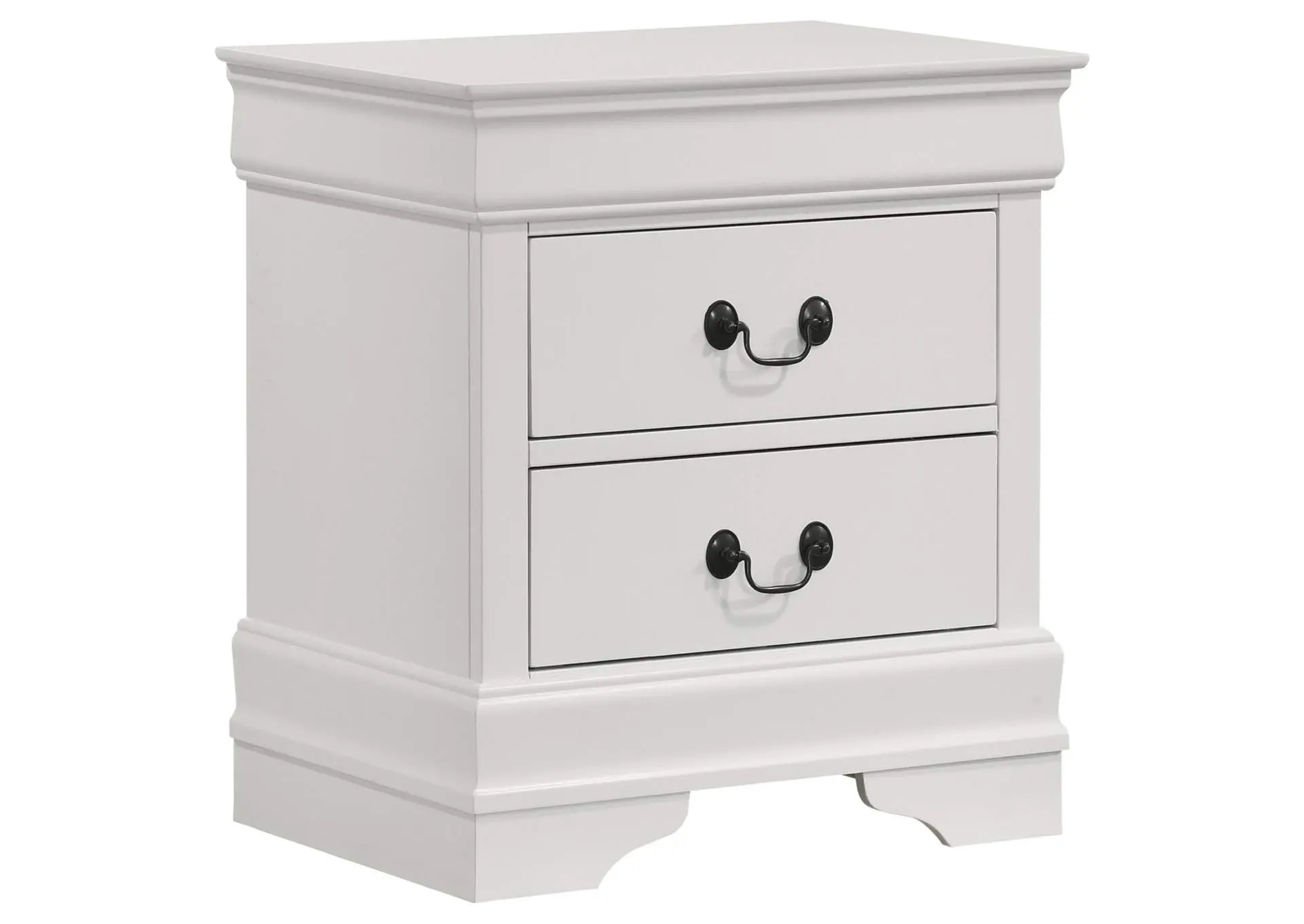 Louis Philippe 2-drawer Nightstand Bedside Table White