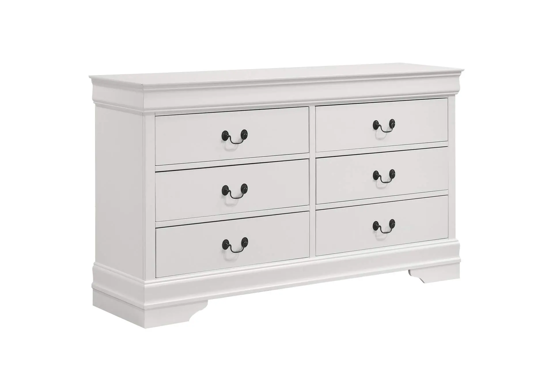 Louis Philippe 6-drawer Dresser White