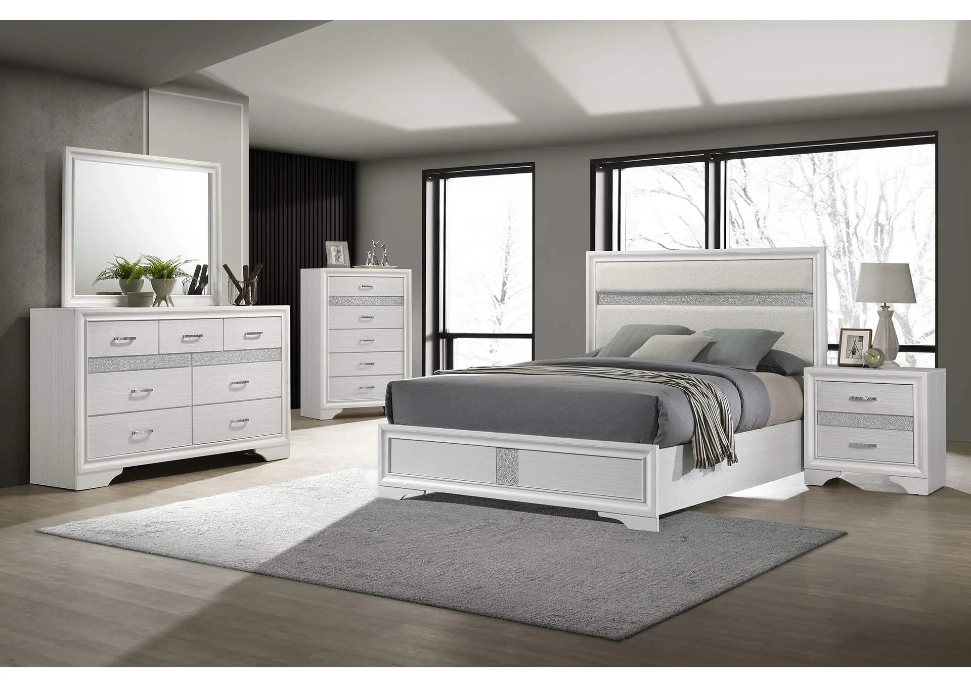 Miranda 5-piece California King Bedroom Set White