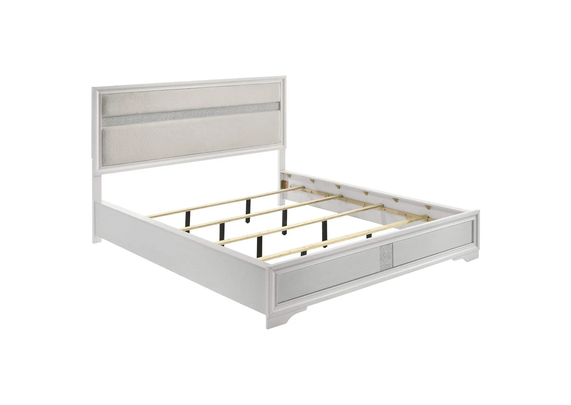Miranda 54-inch Upholstered California King Panel Bed White