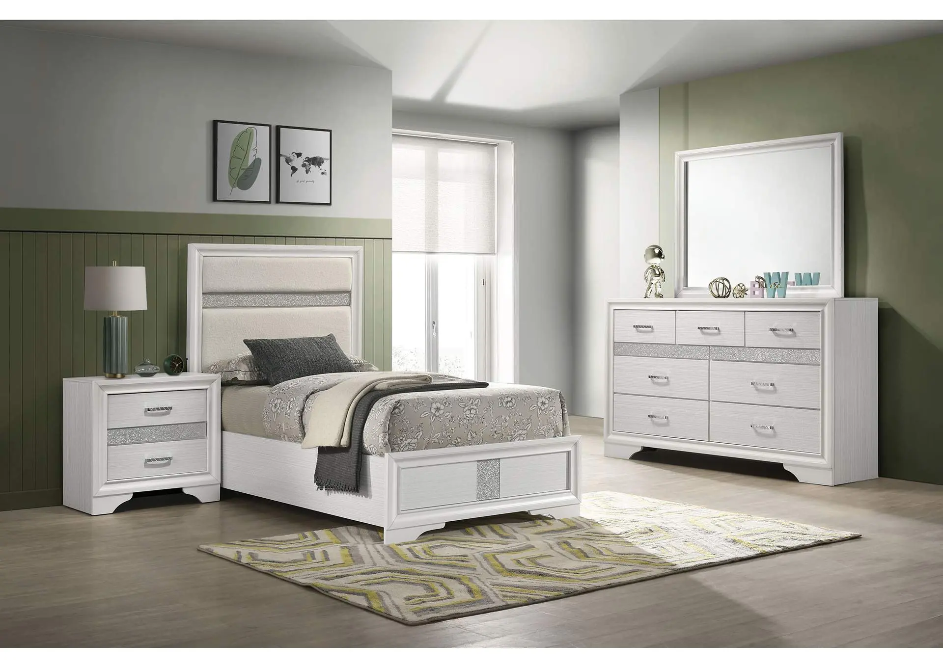 Miranda 4-piece Twin Bedroom Set White