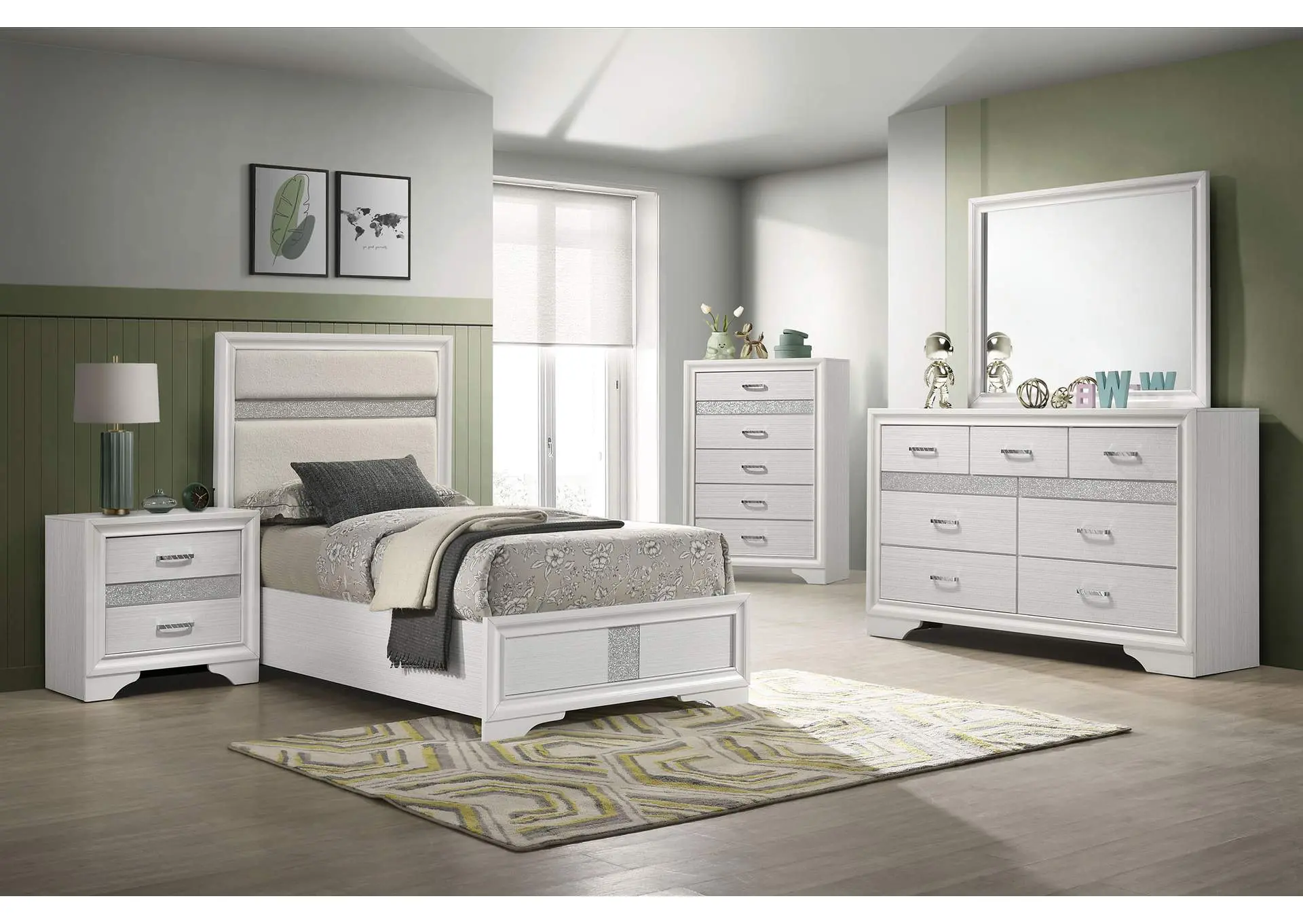 Miranda 5-piece Twin Bedroom Set White