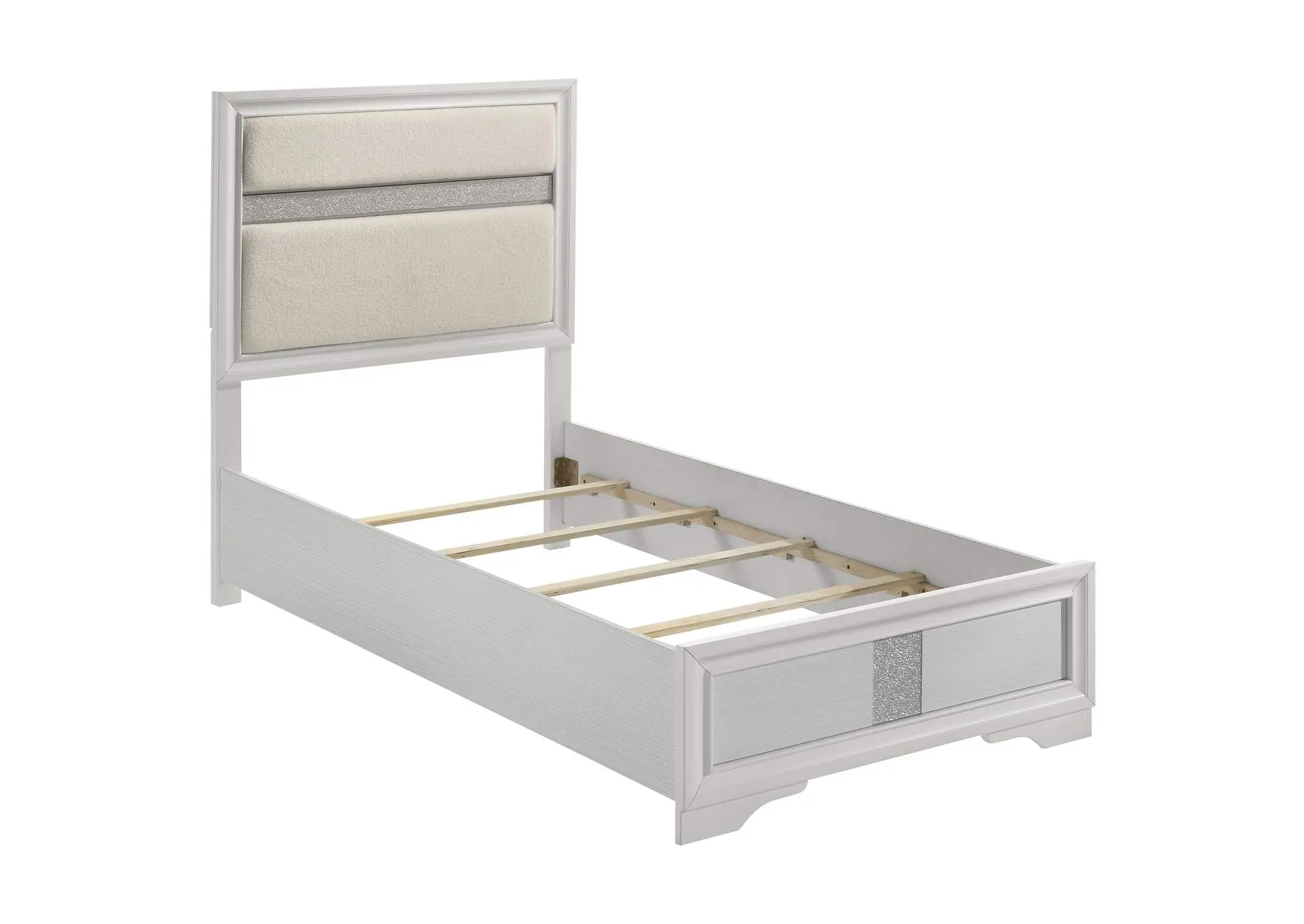 Miranda 54-inch Upholstered Twin Panel Bed White