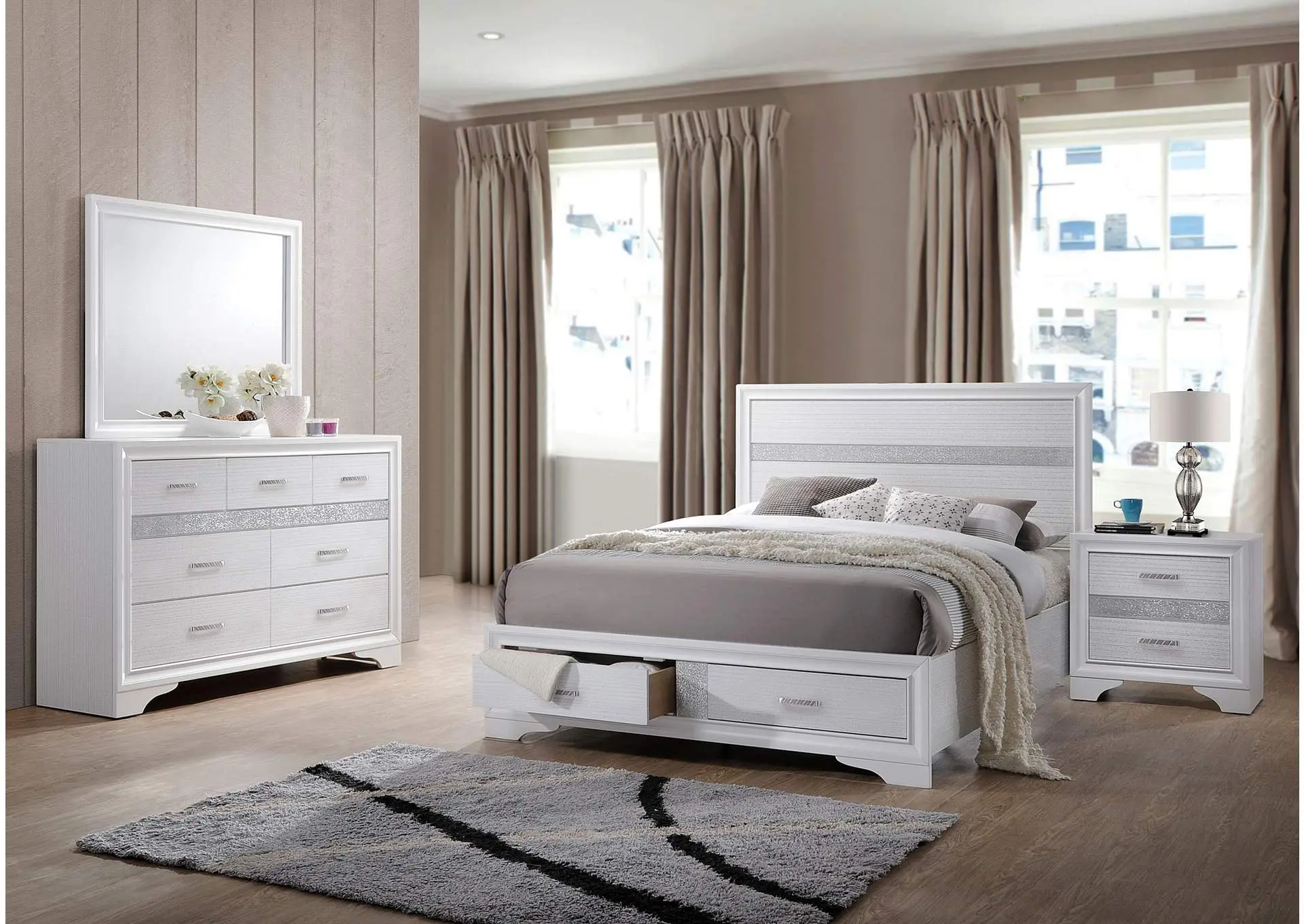 Miranda 4-piece California King Bedroom Set White