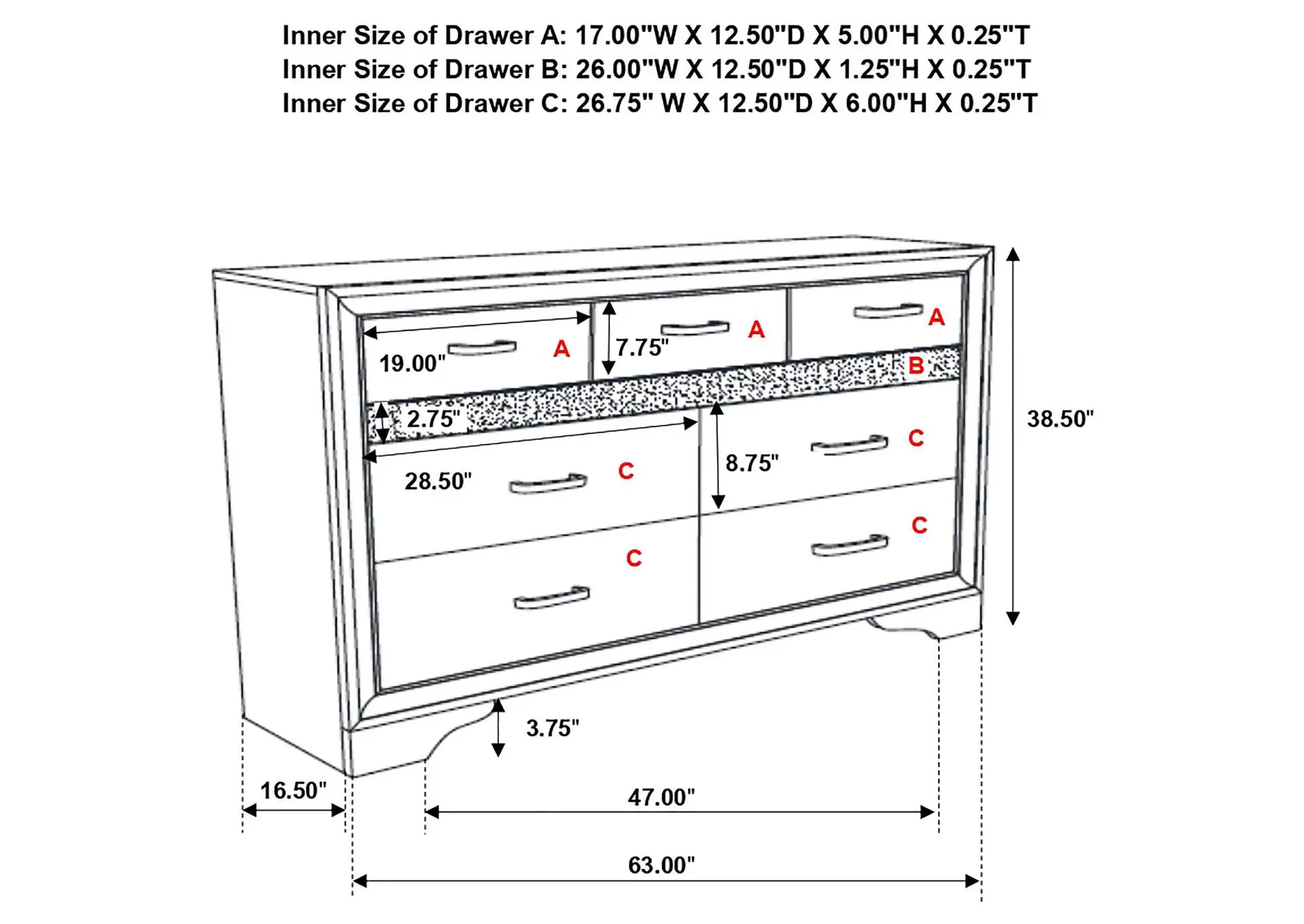 Miranda 9-drawer Dresser White — view 12