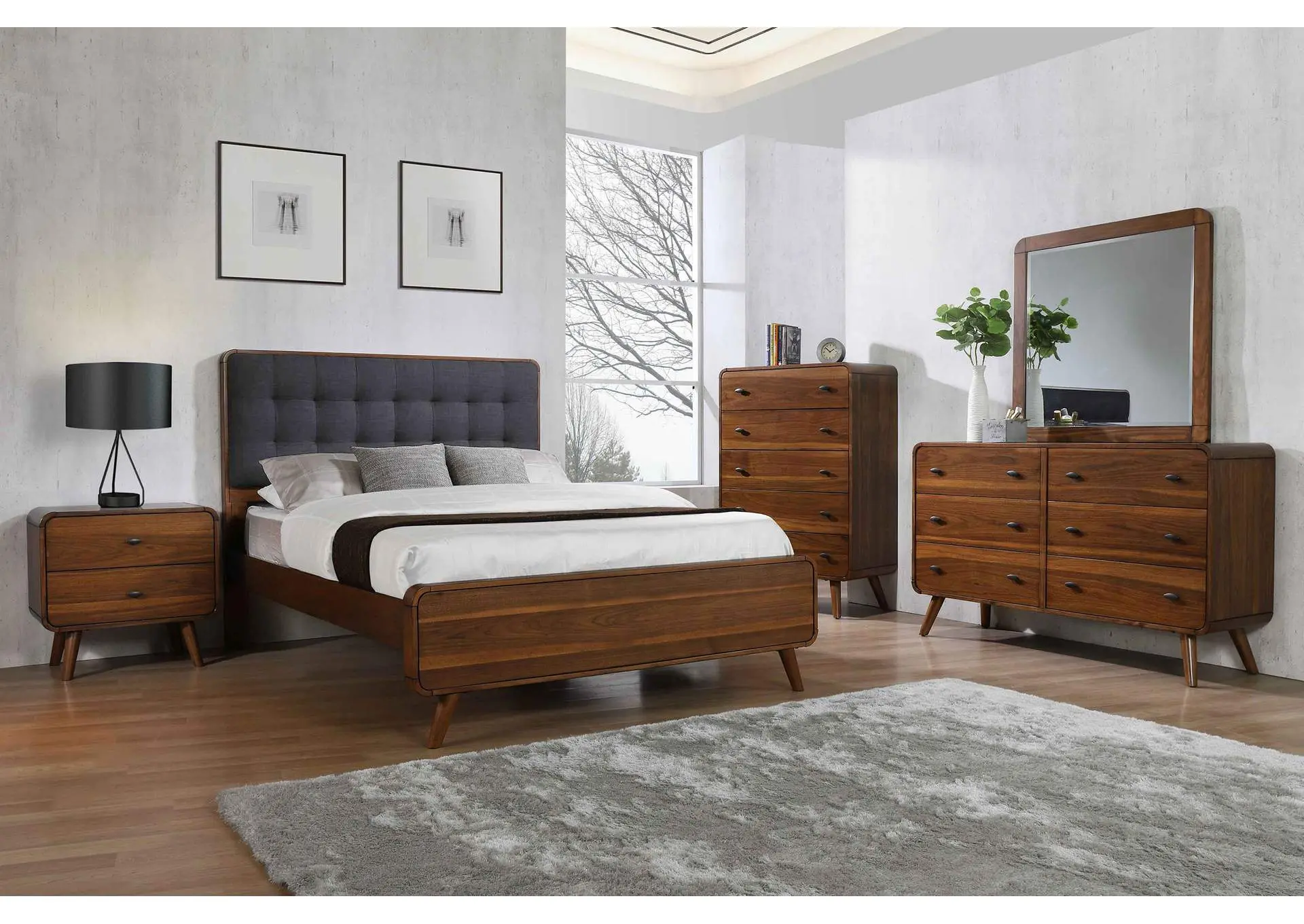 Robyn 5-piece Queen Bedroom Set Dark Walnut