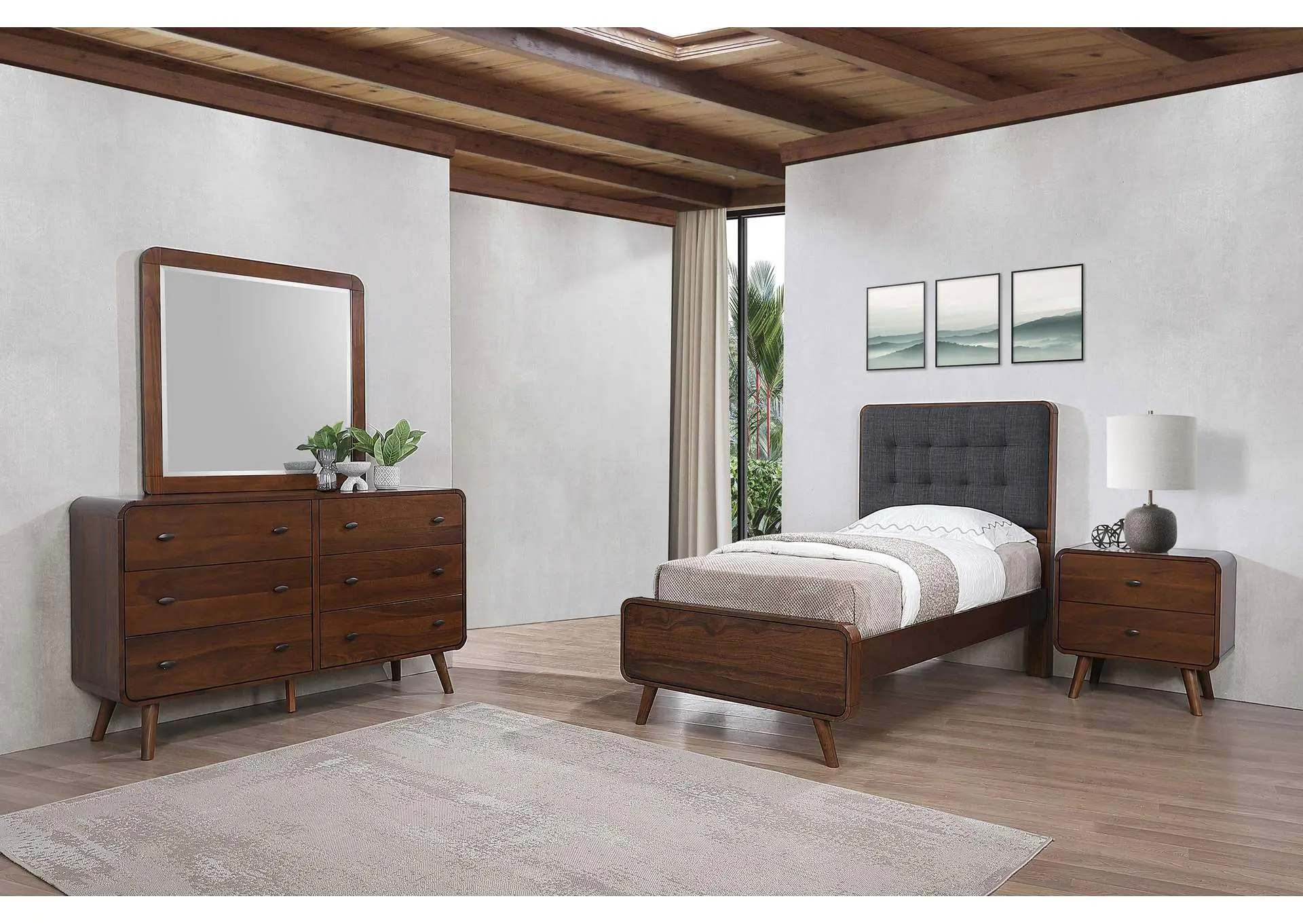 Robyn 4-piece Twin Bedroom Set Dark Walnut