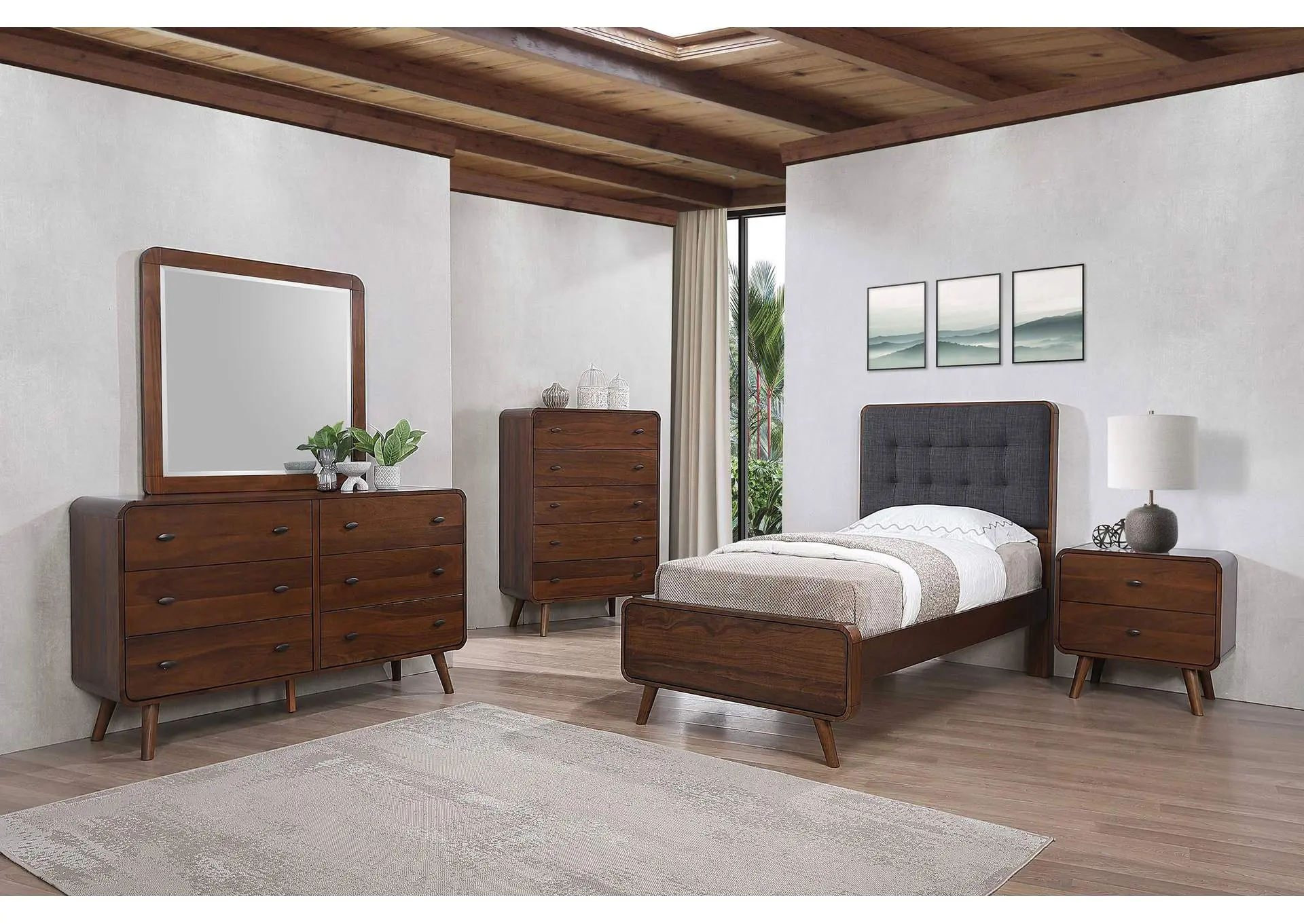 Robyn 5-piece Twin Bedroom Set Dark Walnut
