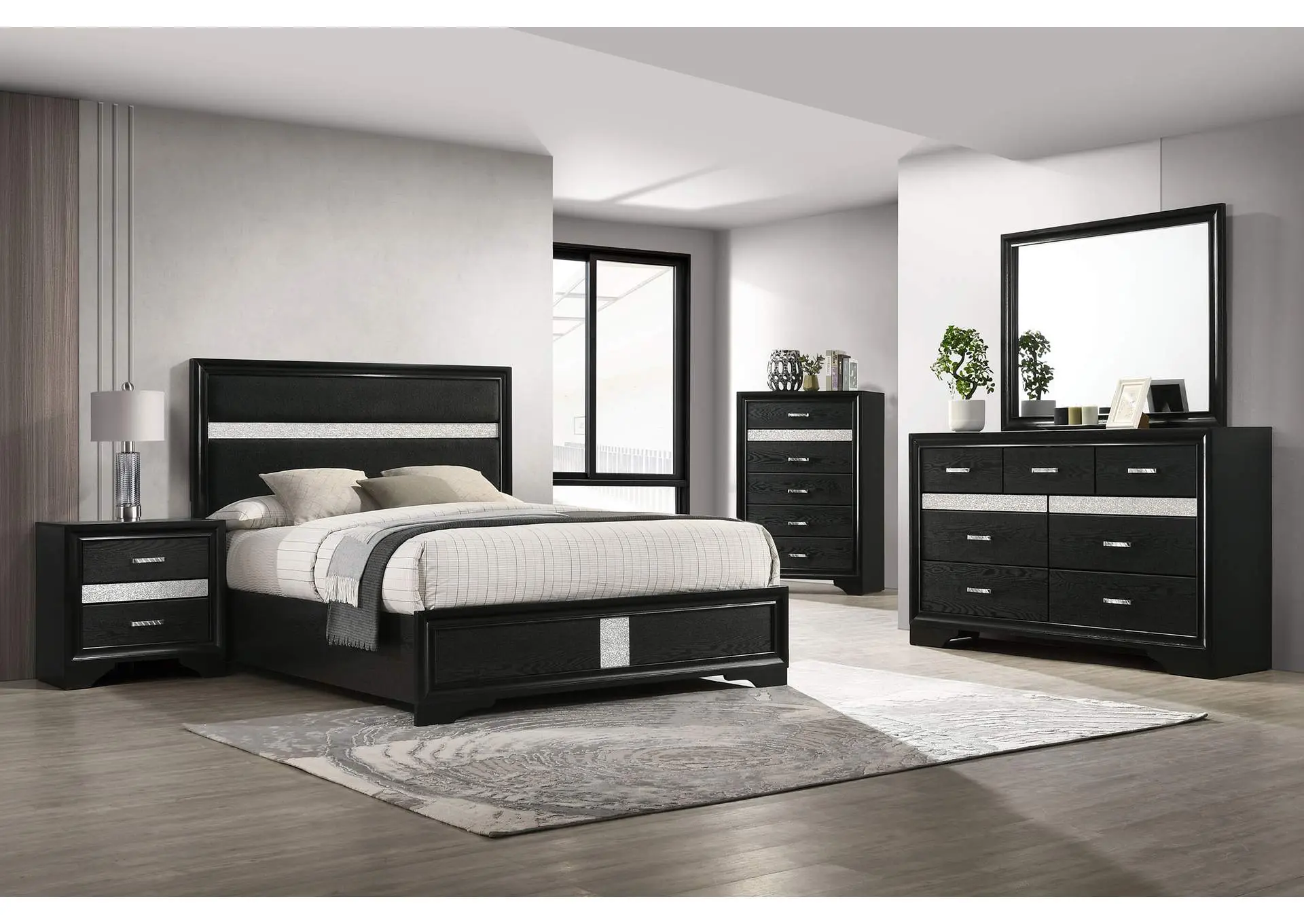 Miranda 4-piece Queen Bedroom Set Black