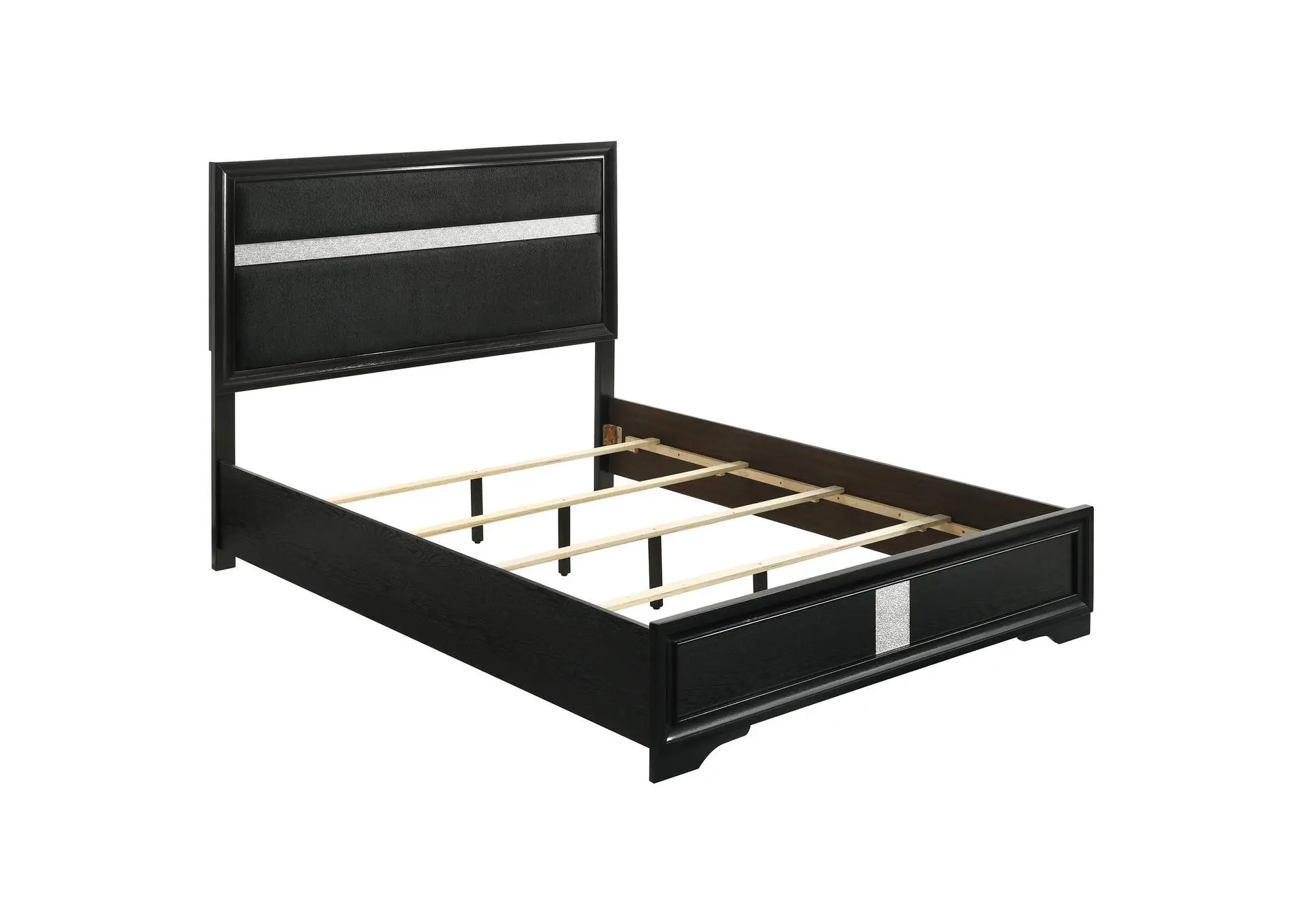 Miranda 54-inch Upholstered Queen Panel Bed Black