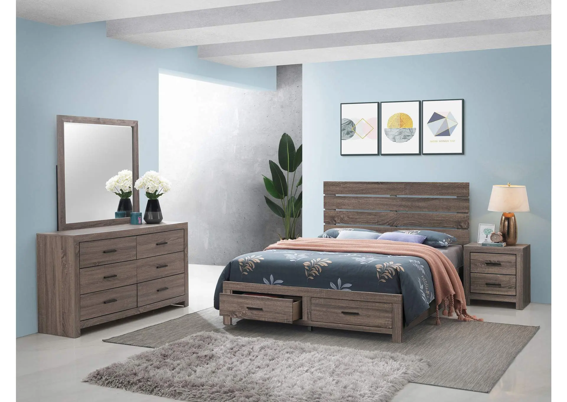 Brantford 4-piece Queen Bedroom Set Barrel Oak