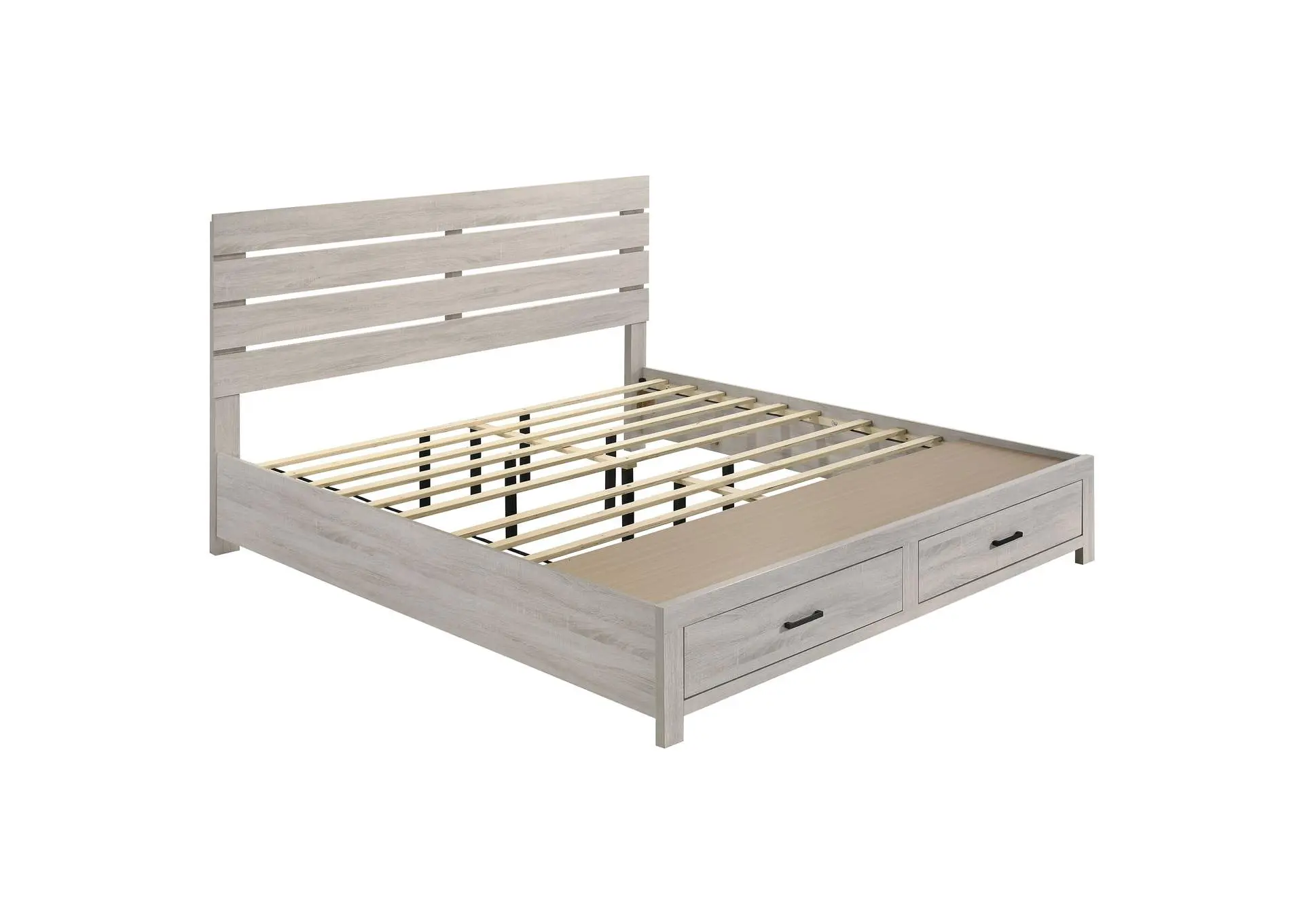 Brantford Wood Eastern King Storage Panel Bed Coastal White