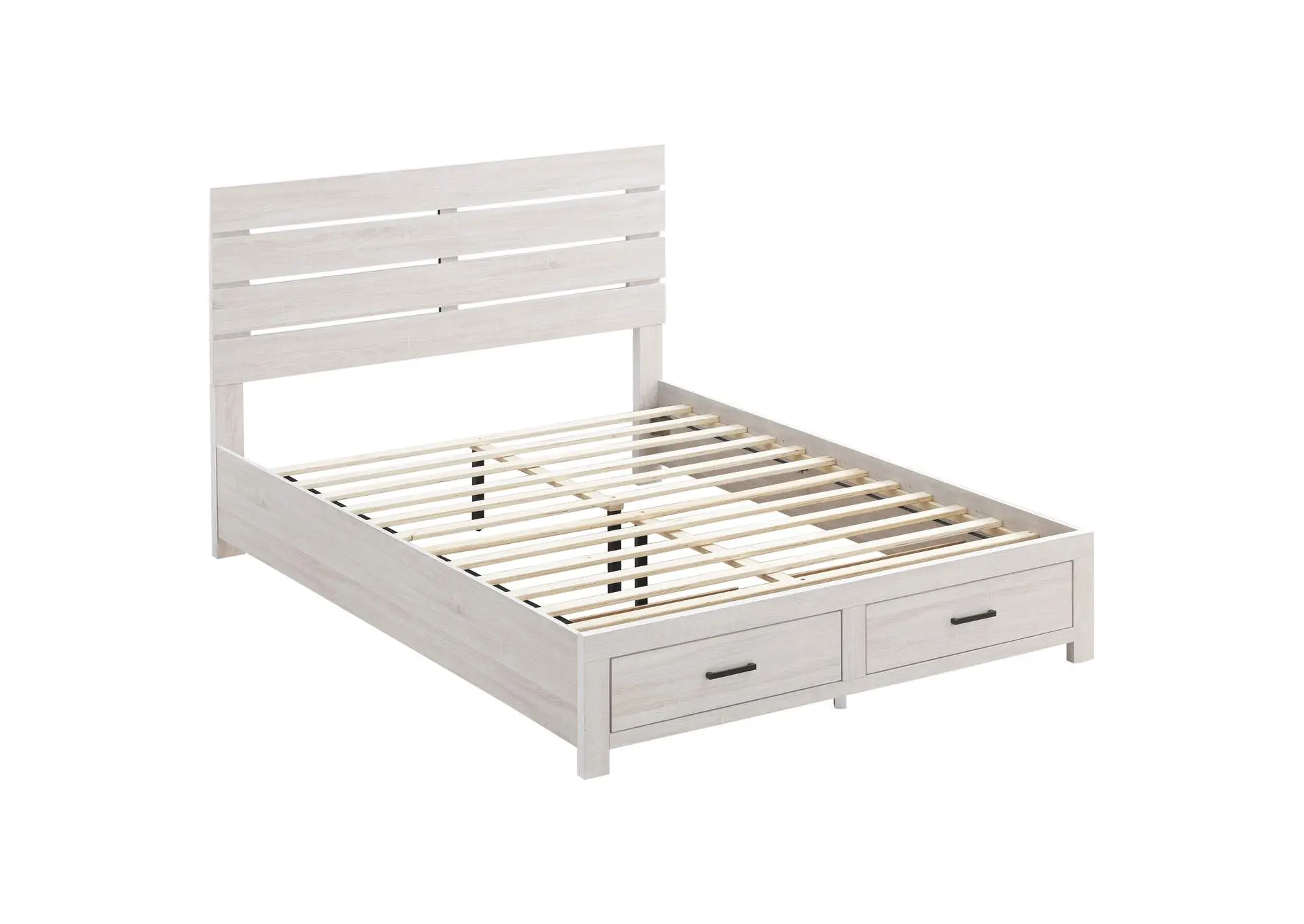 Brantford Wood Queen Storage Panel Bed Coastal White