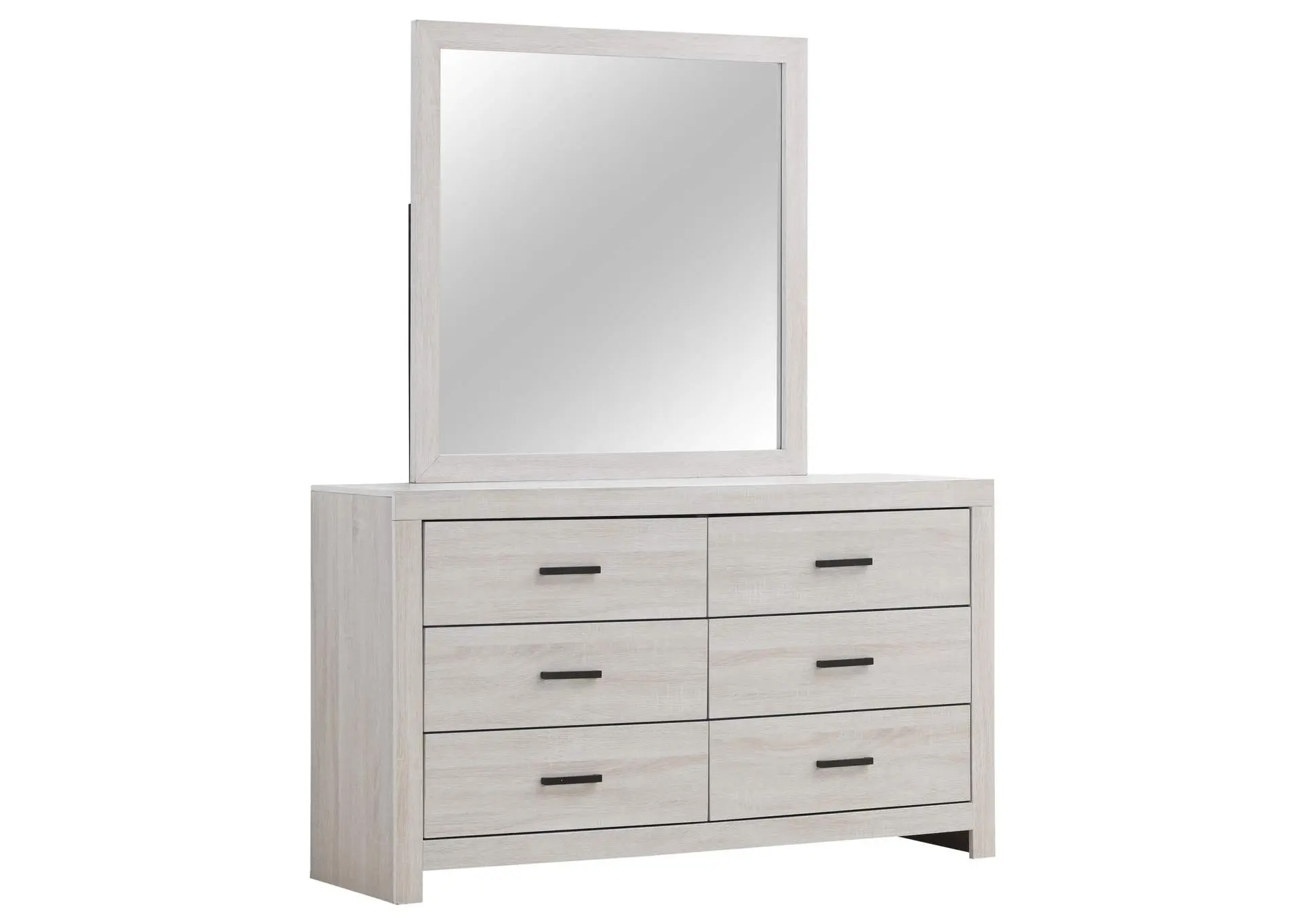 Brantford 6-drawer Dresser with Mirror Coastal White