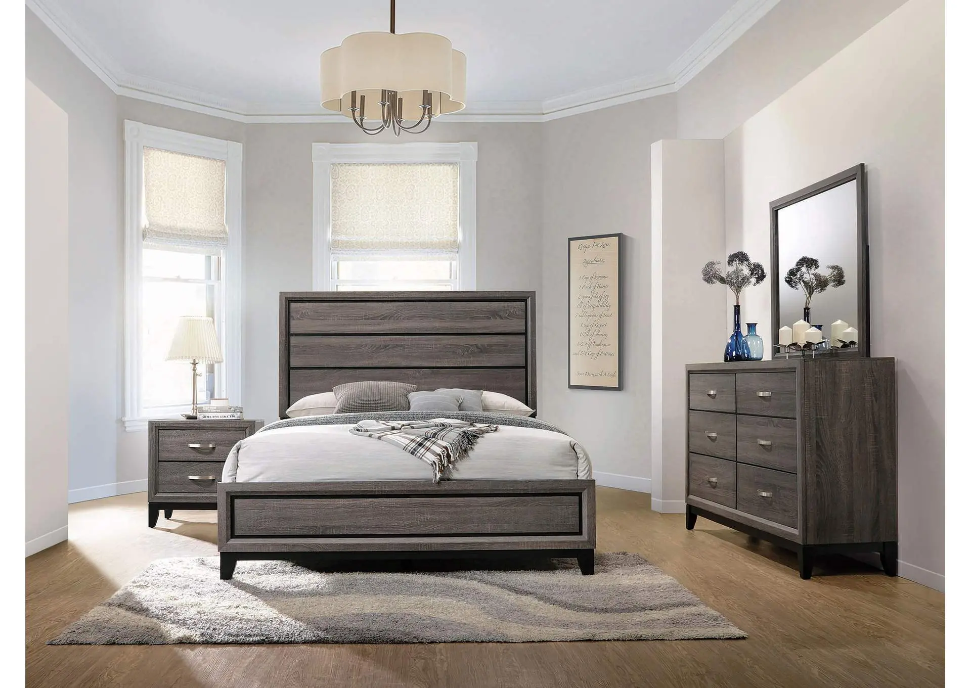 Watson Four-piece Eastern King Bedroom Set Grey Oak