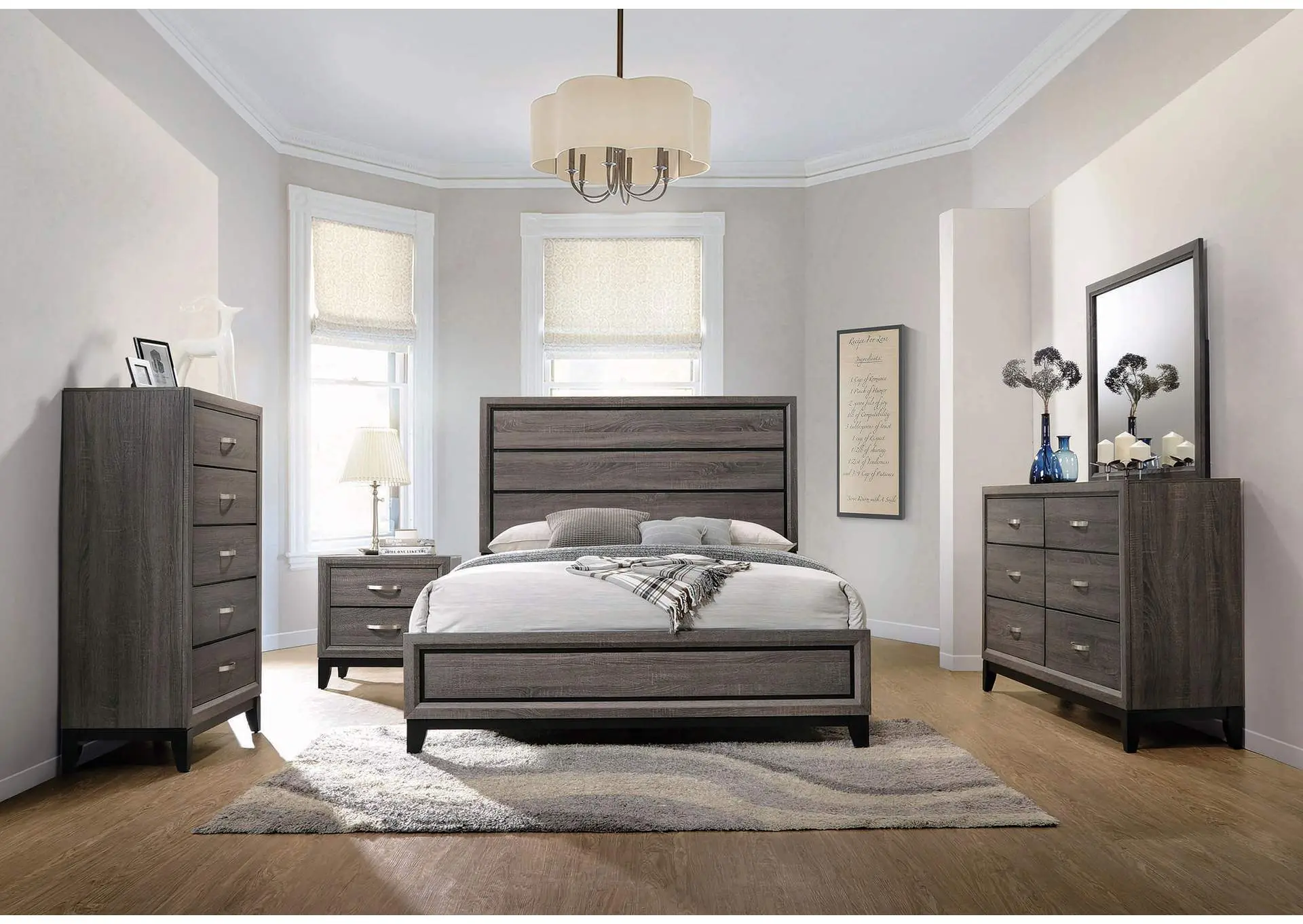 Watson Five-piece Queen Bedroom Set Grey Oak