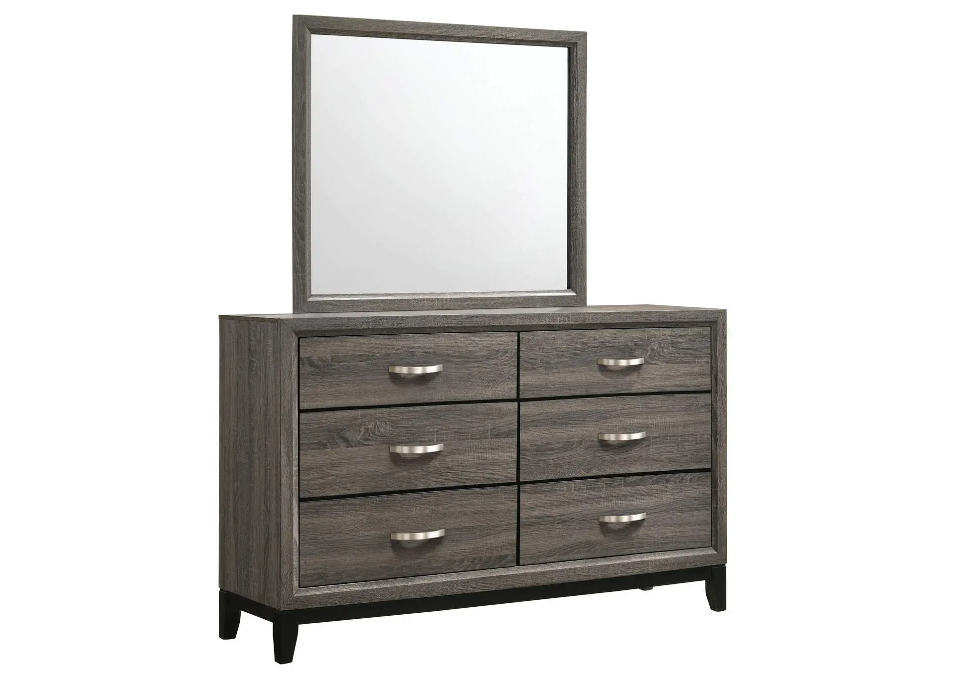 Watson 6-drawer Dresser with Mirror Grey Oak