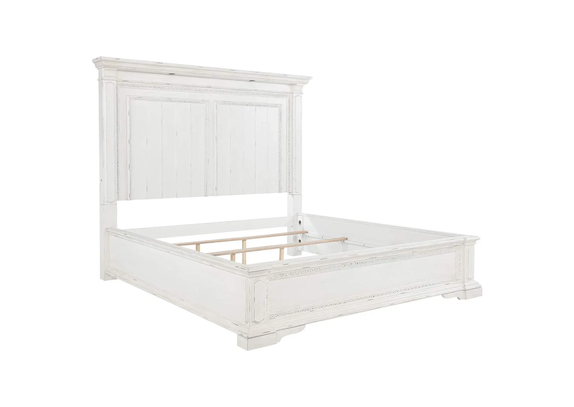 McKinney Eastern King LED Light Panel Bed Vintage White