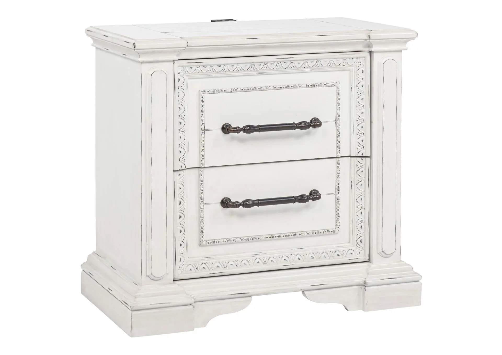 McKinney 2-drawer Nightstand with Dual USB Vintage White