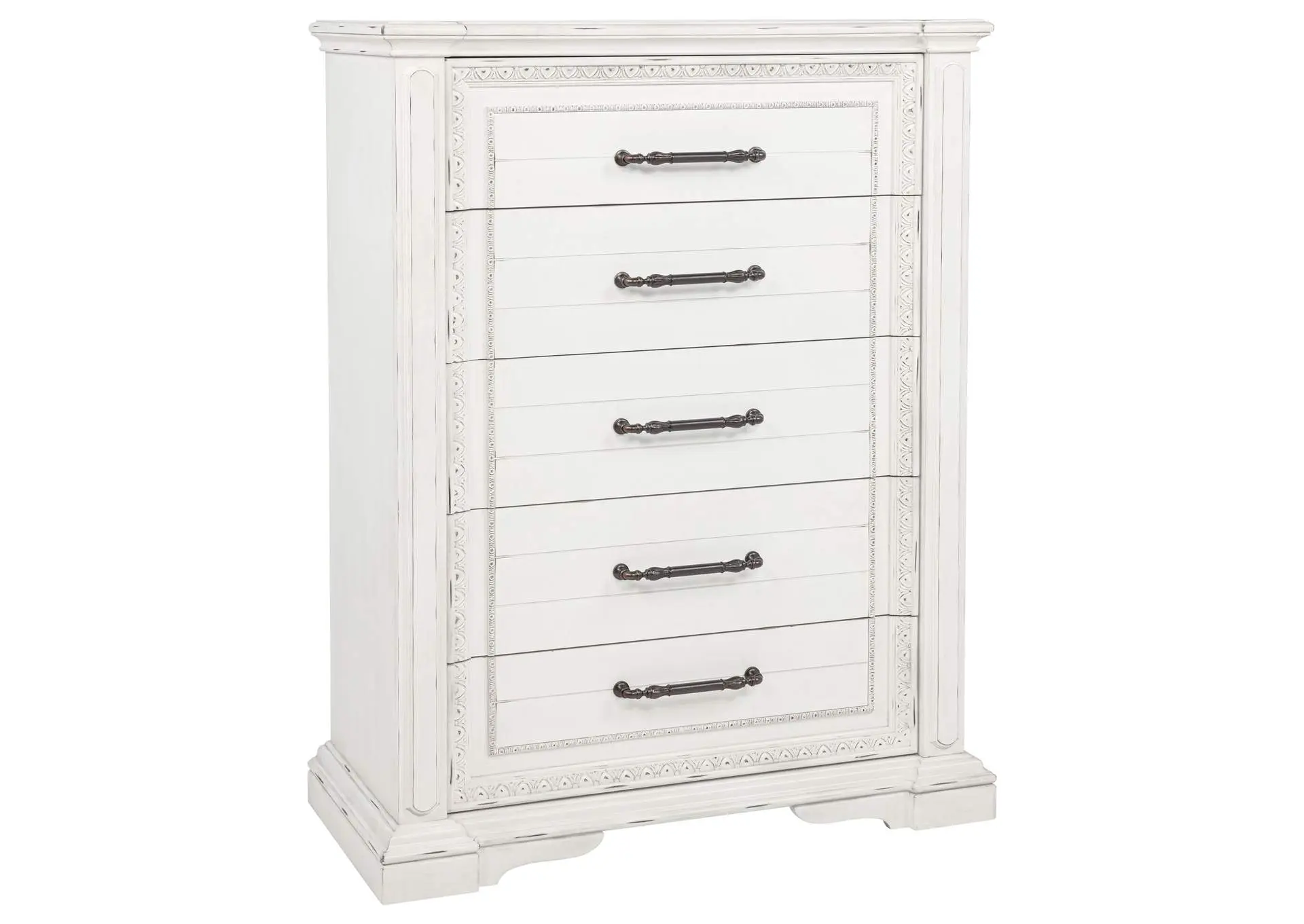 McKinney 5-drawer Bedroom Chest of Drawers Vintage White