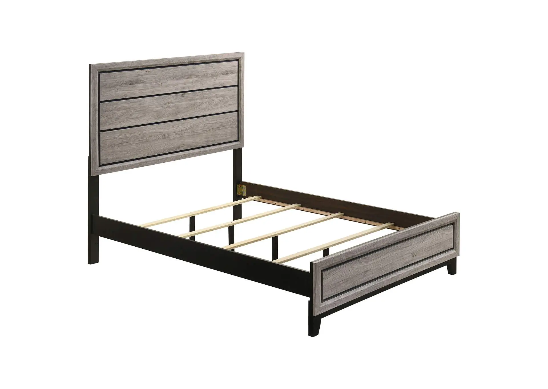 Valen Wood Full Panel Bed Light Taupe