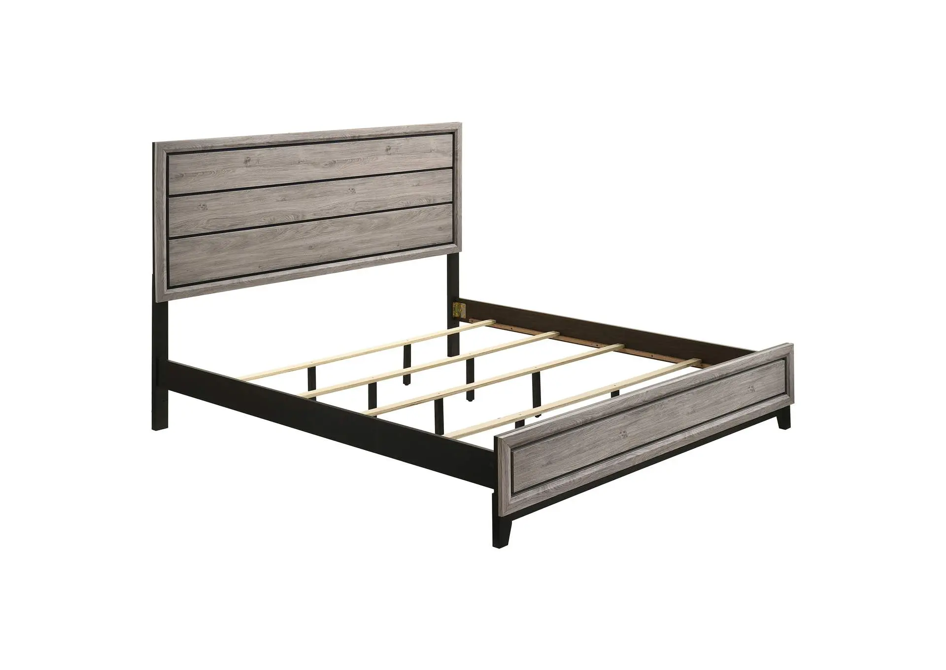 Valen Wood Eastern King Panel Bed Light Taupe