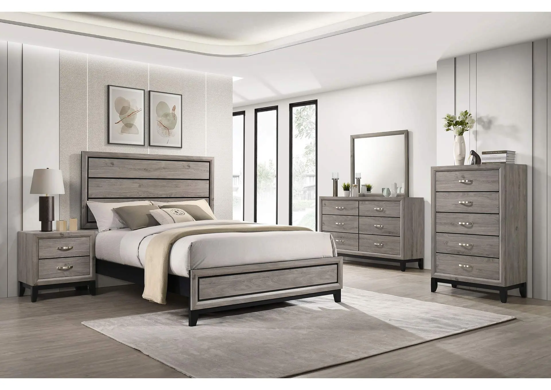 Valen Five-piece California King Bedroom Set Light Taupe