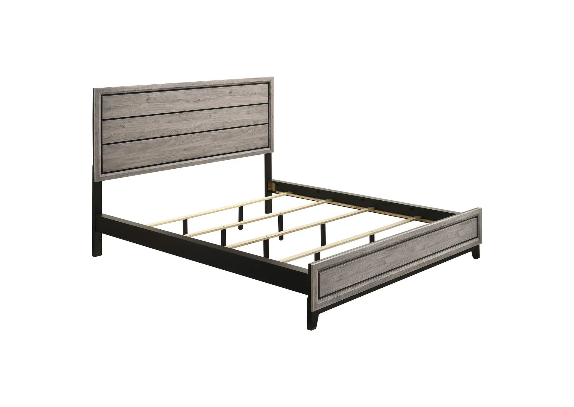 Valen Wood California King Panel Bed Light Taupe