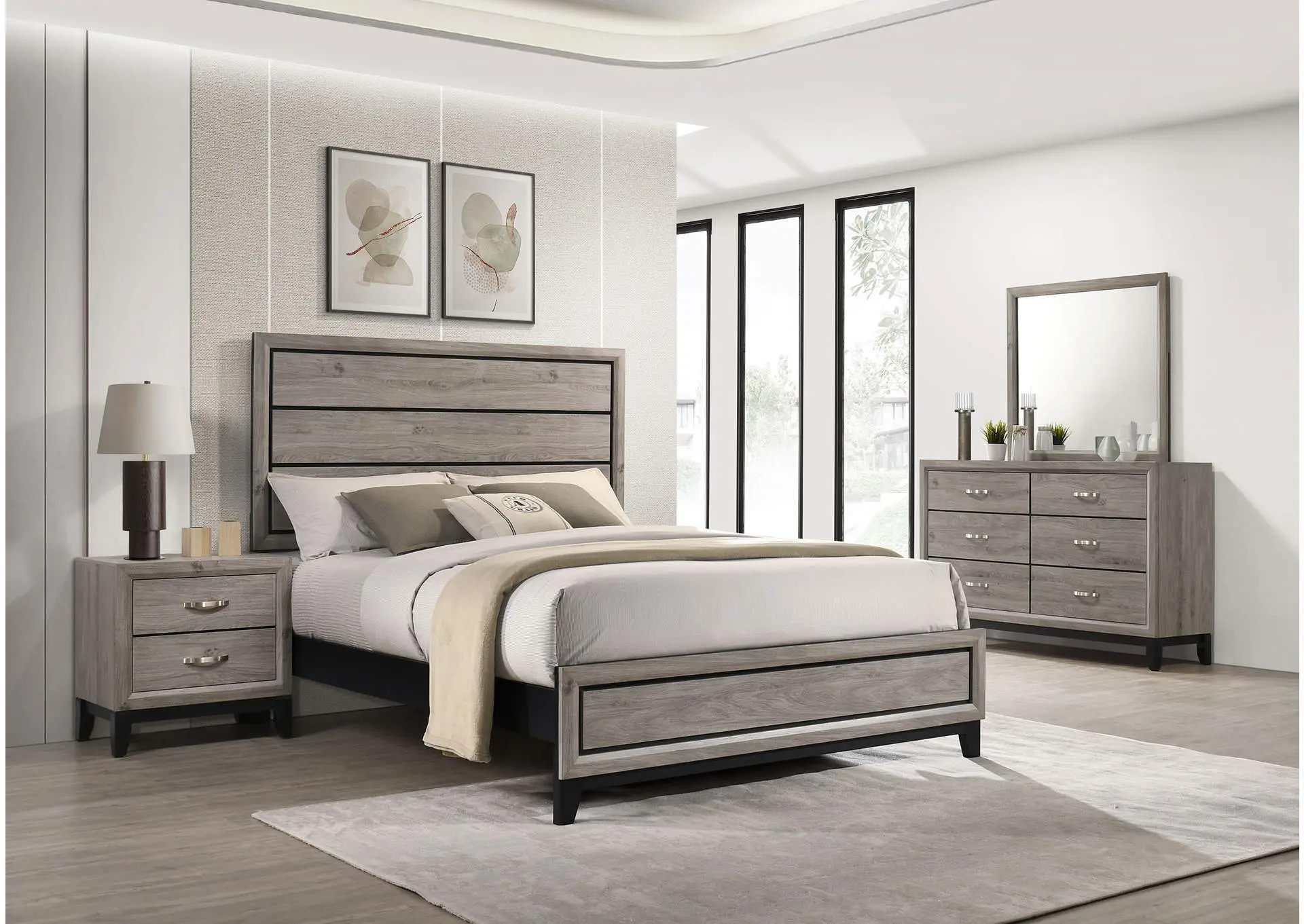 Valen Four-piece Queen Bedroom Set Light Taupe