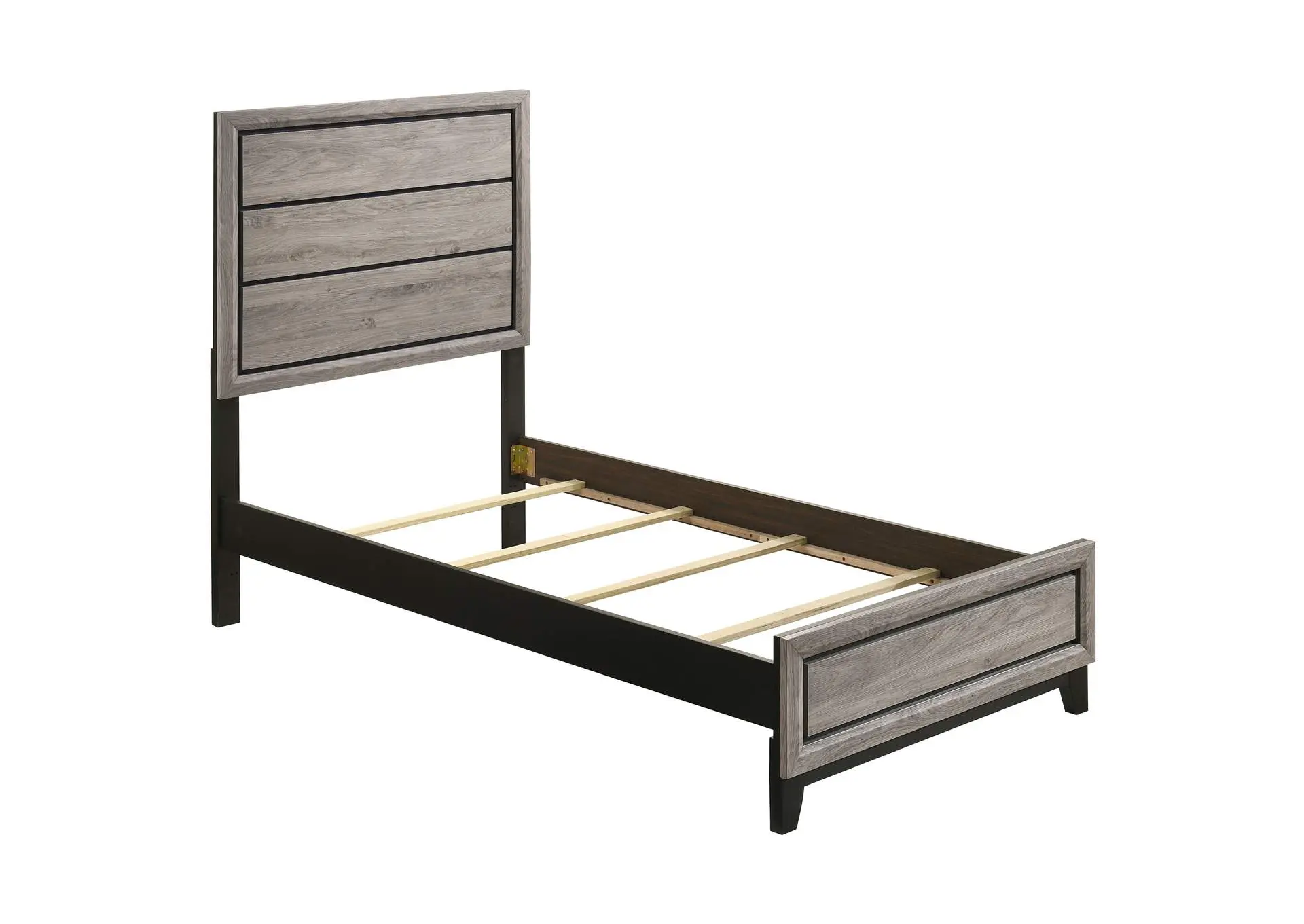 Valen Wood Twin Panel Bed Light Taupe