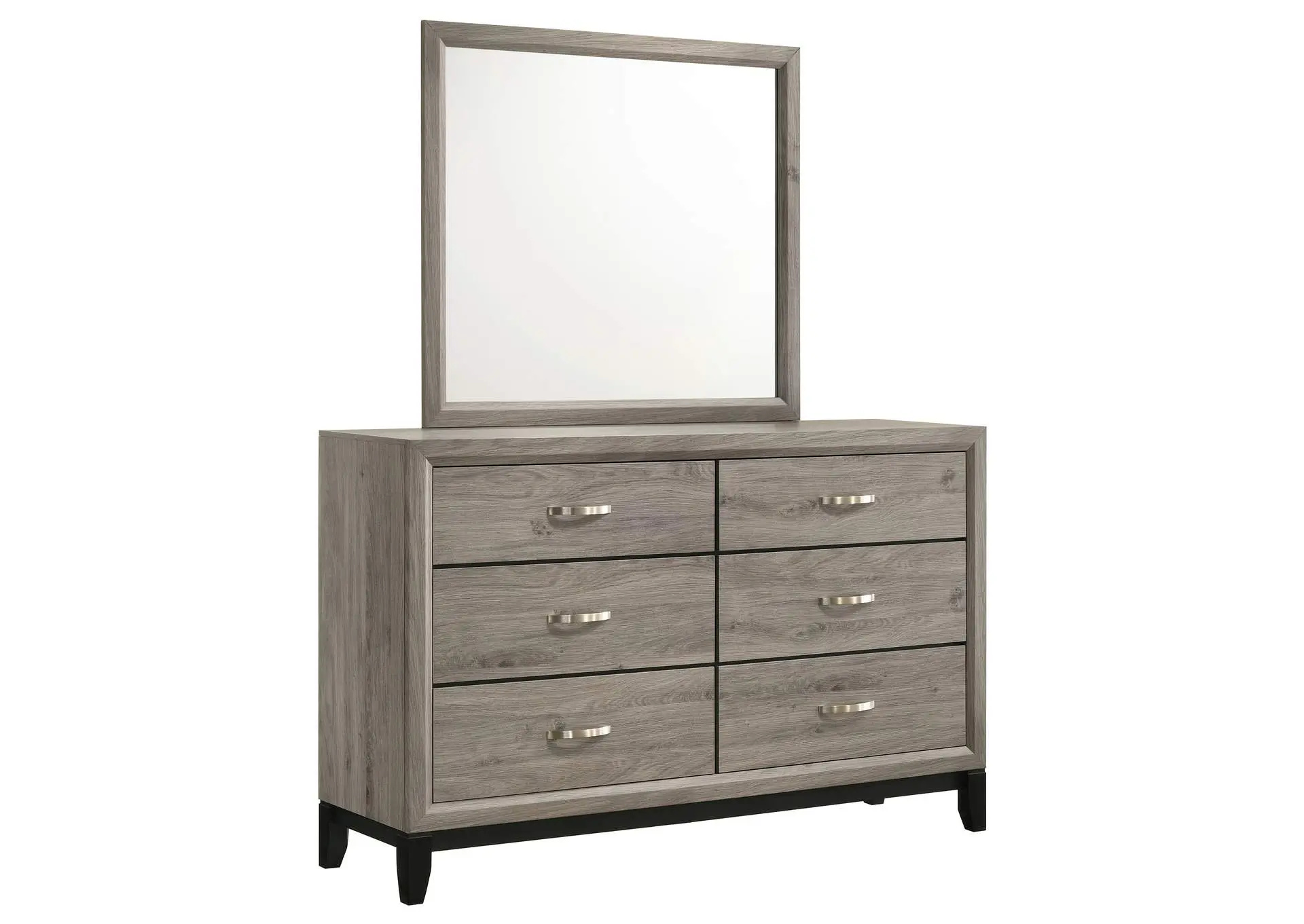 Valen 6-drawer Bedroom Dresser and Mirror Light Taupe