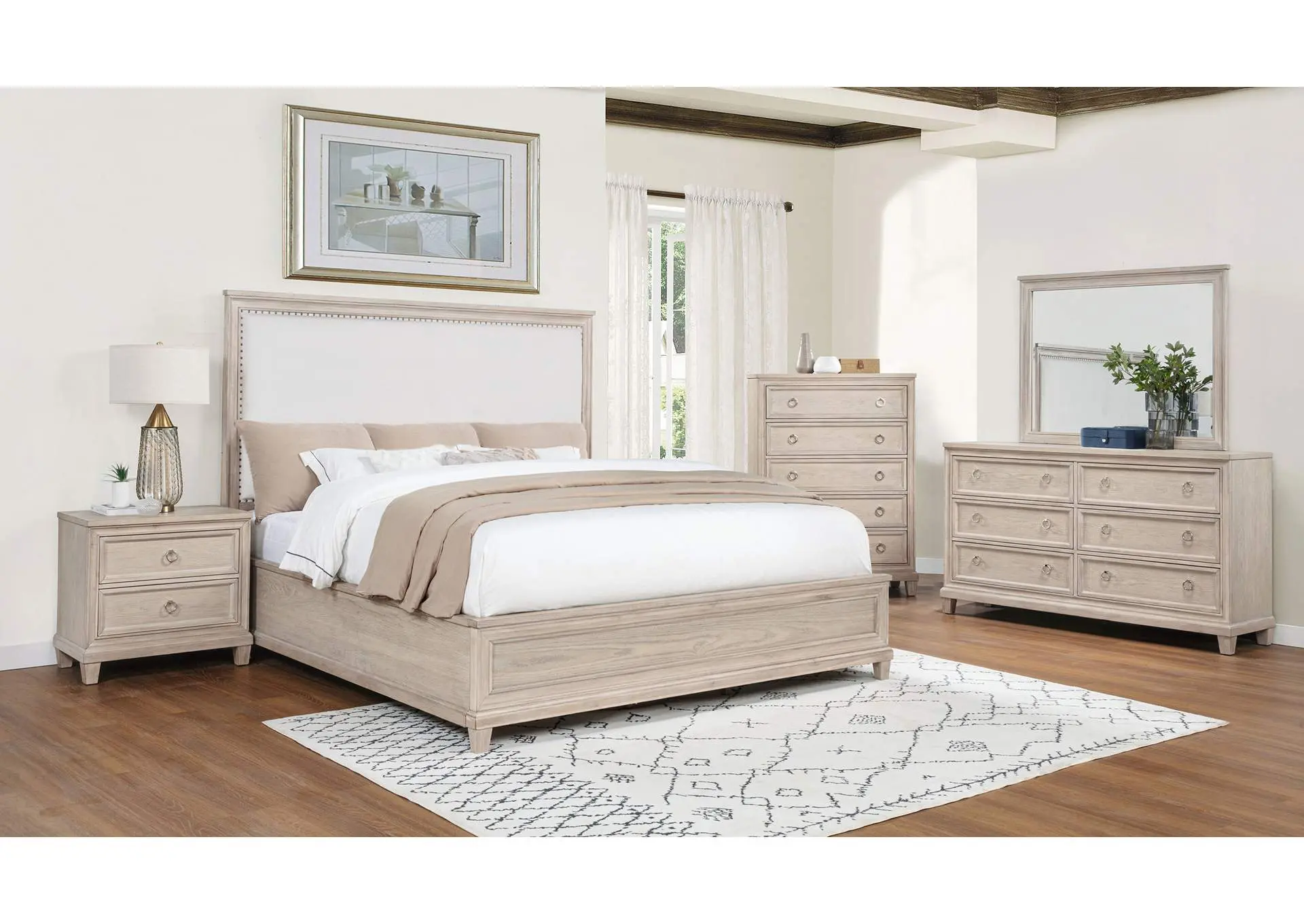 Pembroke 5-piece Eastern King Bedroom Set Washed Oak