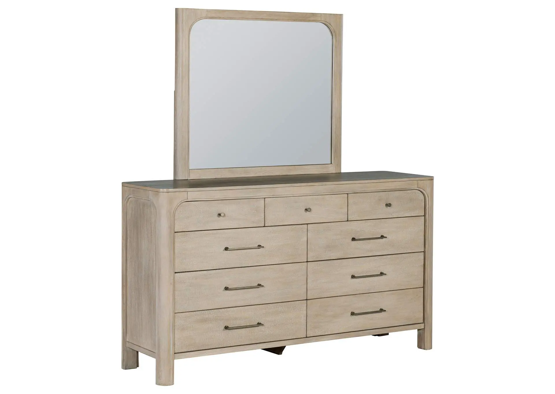 Solano 9-drawer Bedroom Dresser with Mirror Weathered Mango