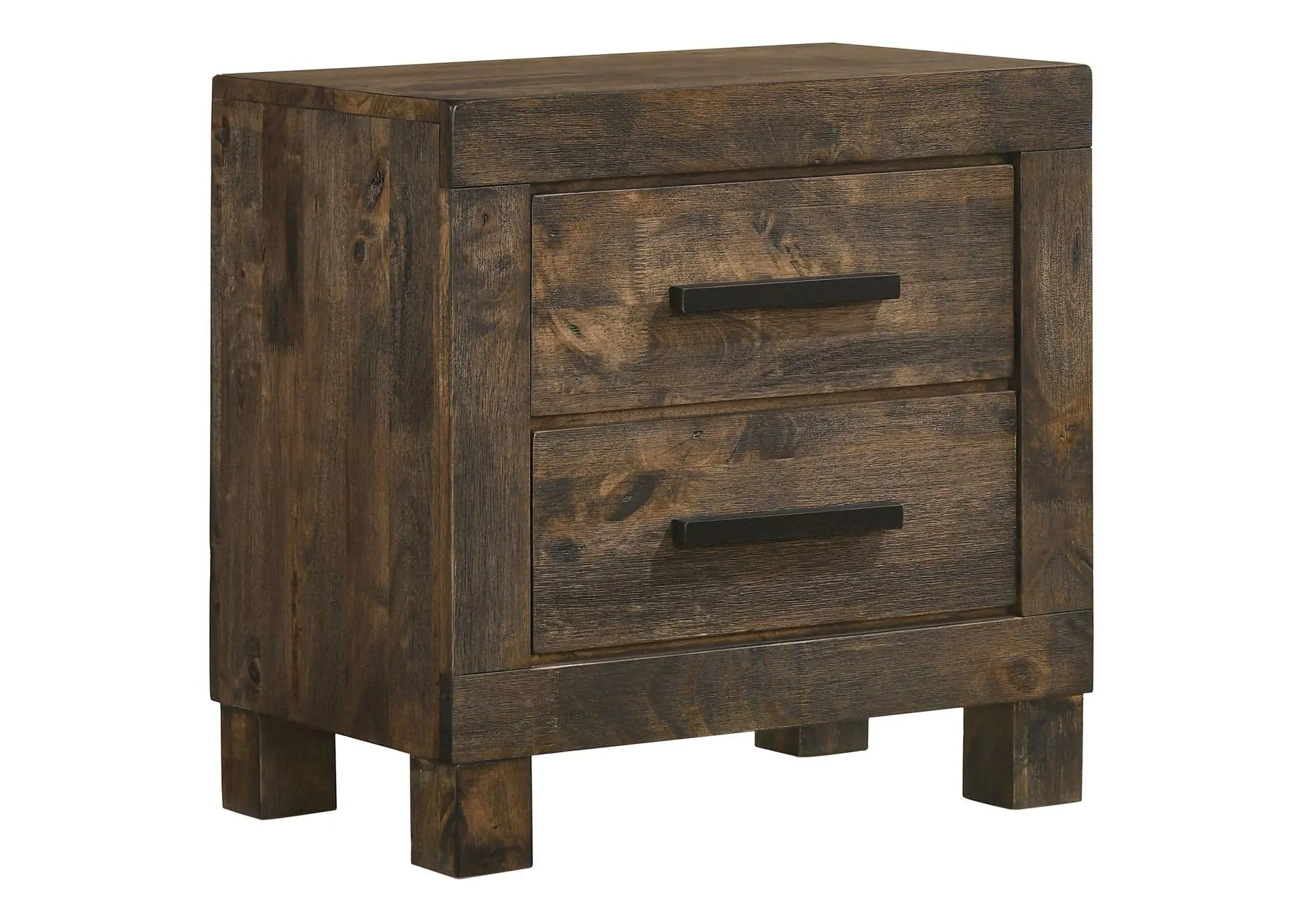Woodmont 2-drawer Nightstand Rustic Golden Brown
