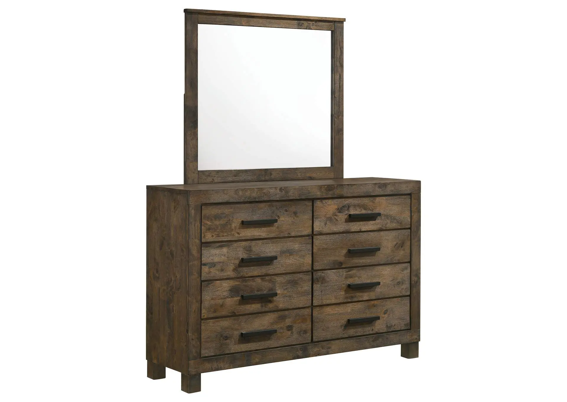 Woodmont 8-drawer Dresser with Mirror Rustic Golden Brown