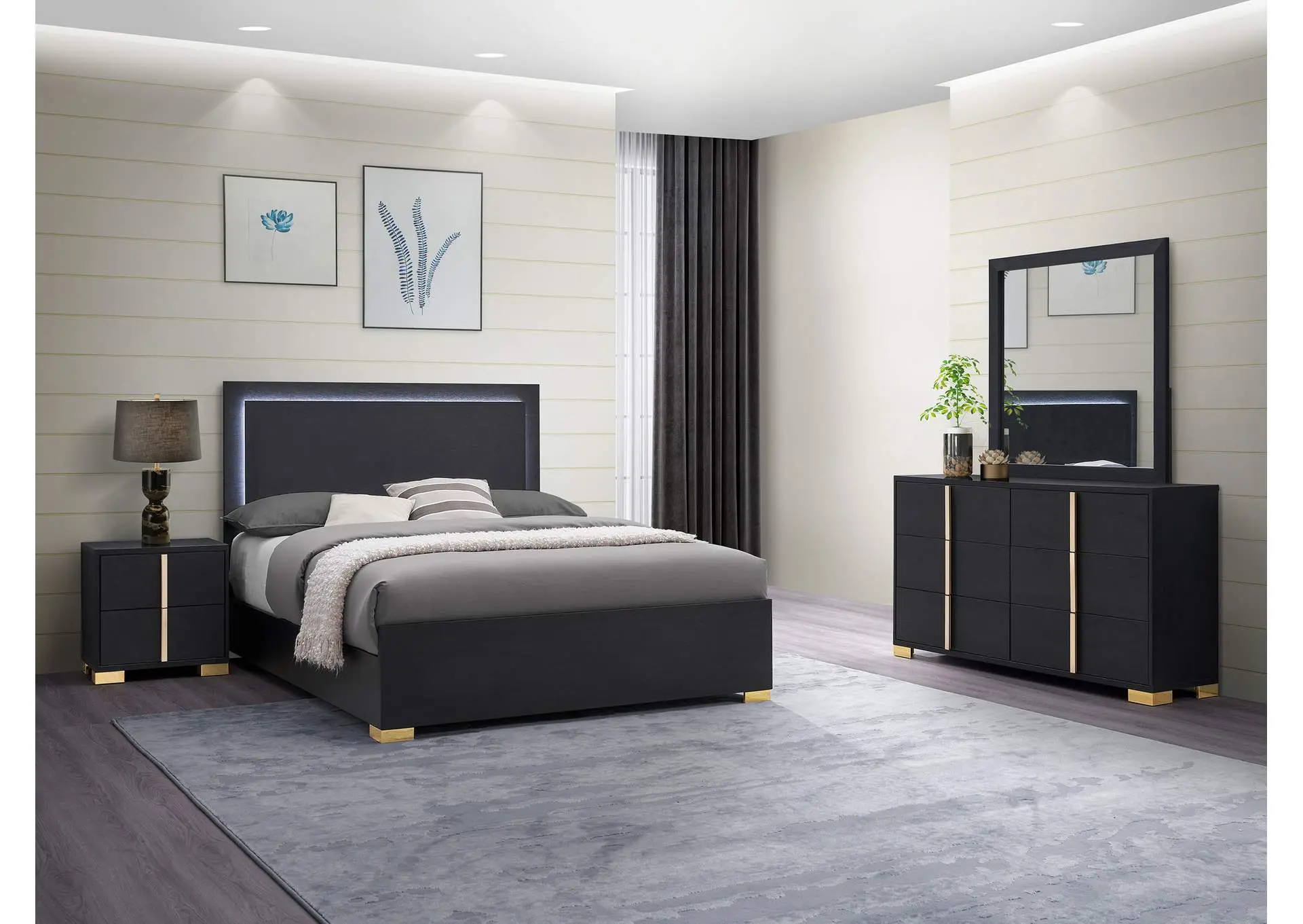 Marceline 4-piece Full Bedroom Set Black