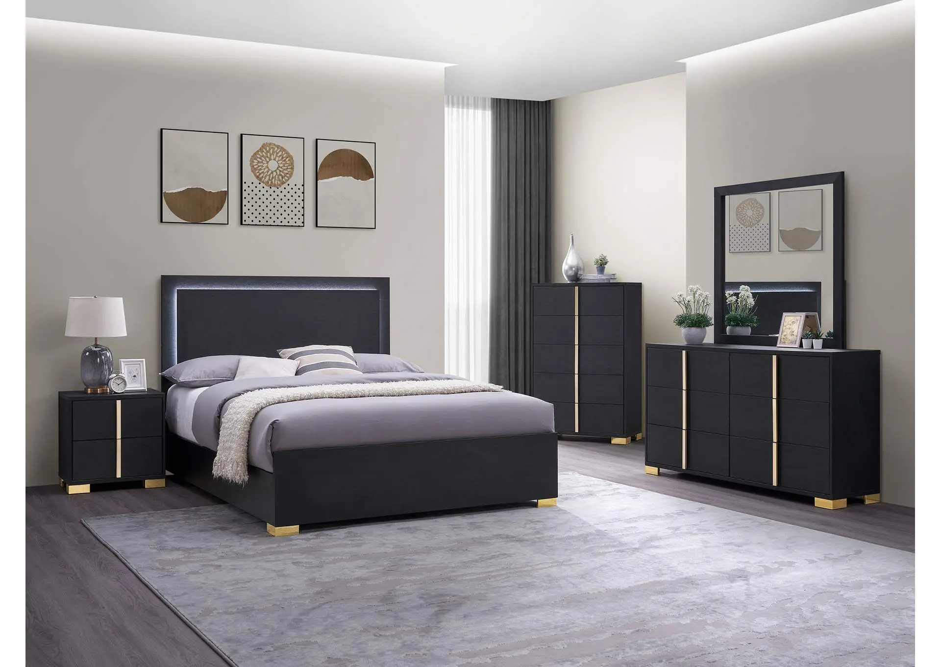 Marceline 5-piece Full Bedroom Set Black