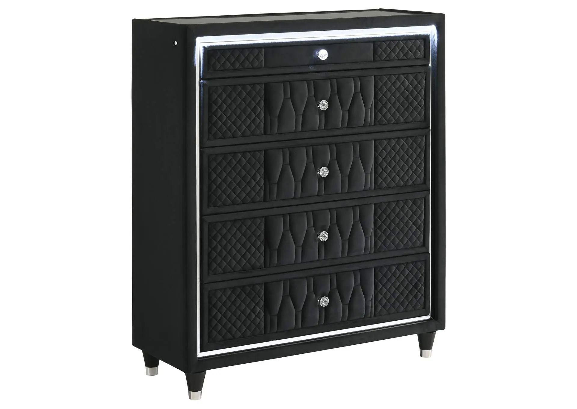 Lorient 5-drawer LED Chest of Drawers Black