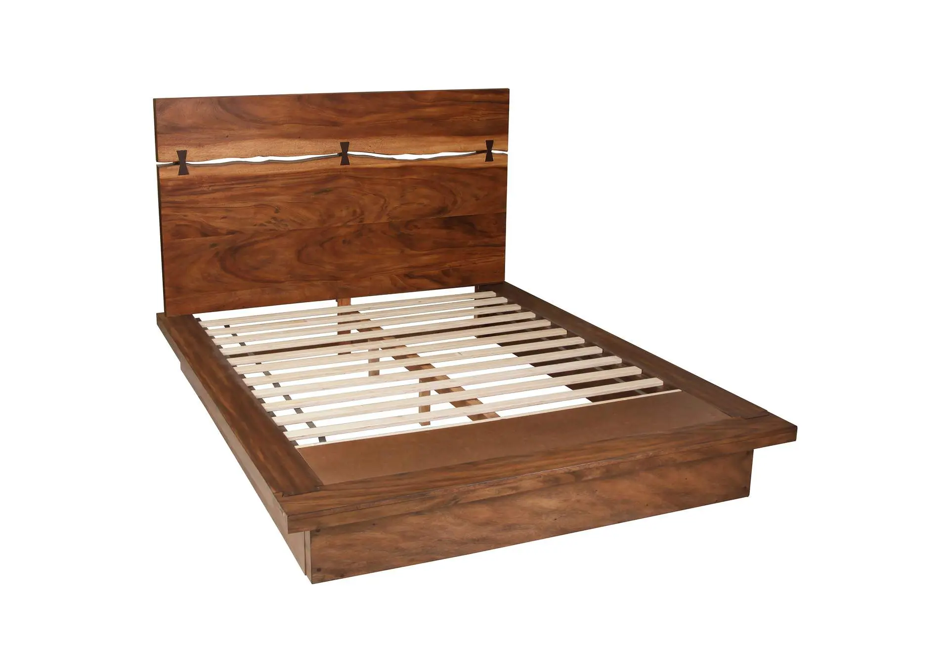 Winslow Wood Queen Panel Bed Smokey Walnut and Coffee Bean