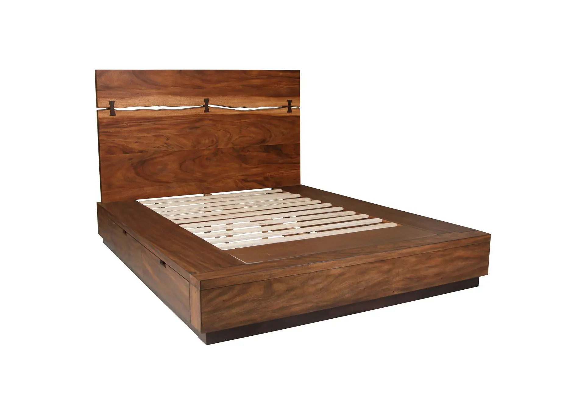 Winslow Wood Eastern King Storage Panel Bed Smokey Walnut