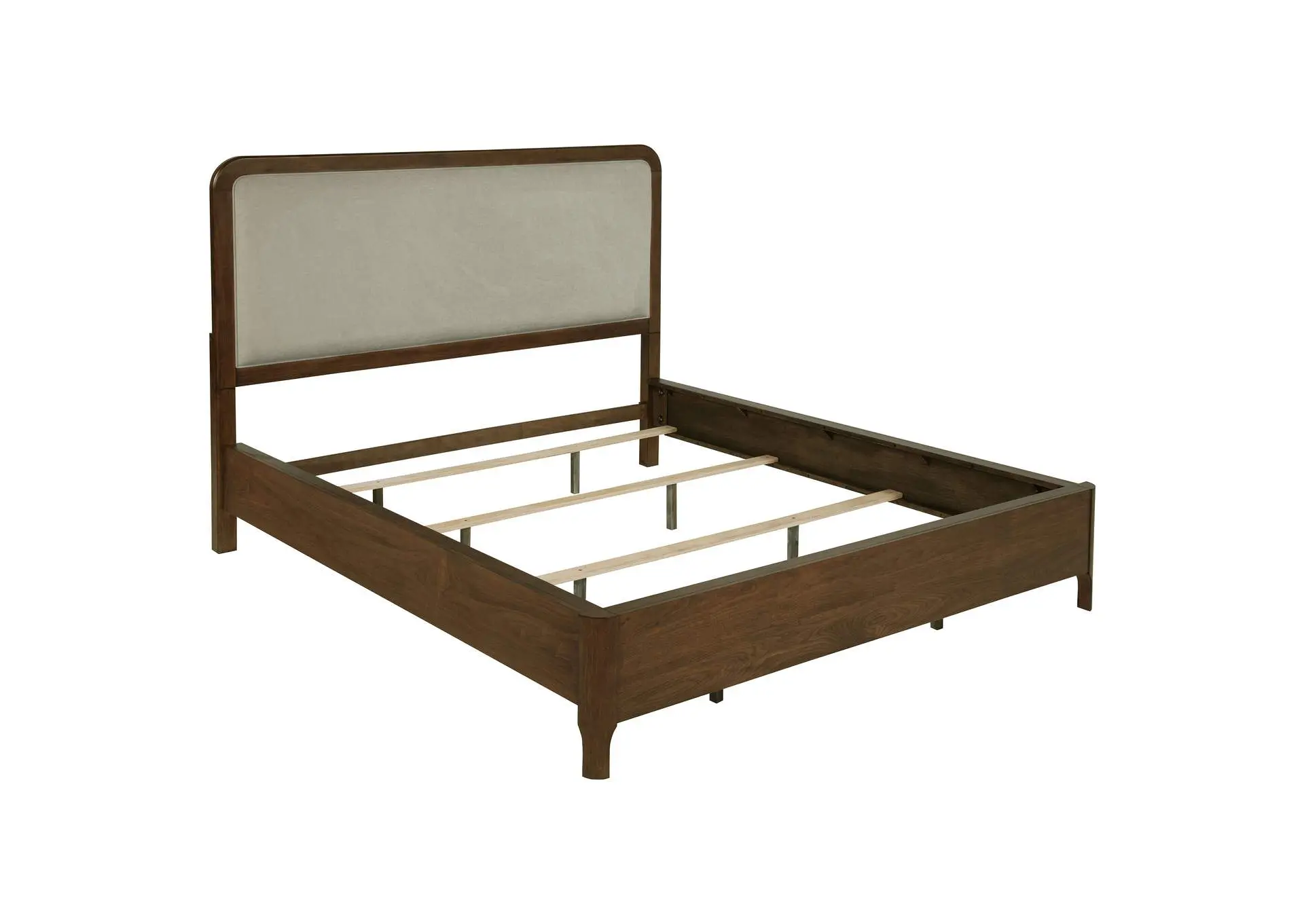 Maderia 57-inch Upholstered California King Panel Bed Walnut